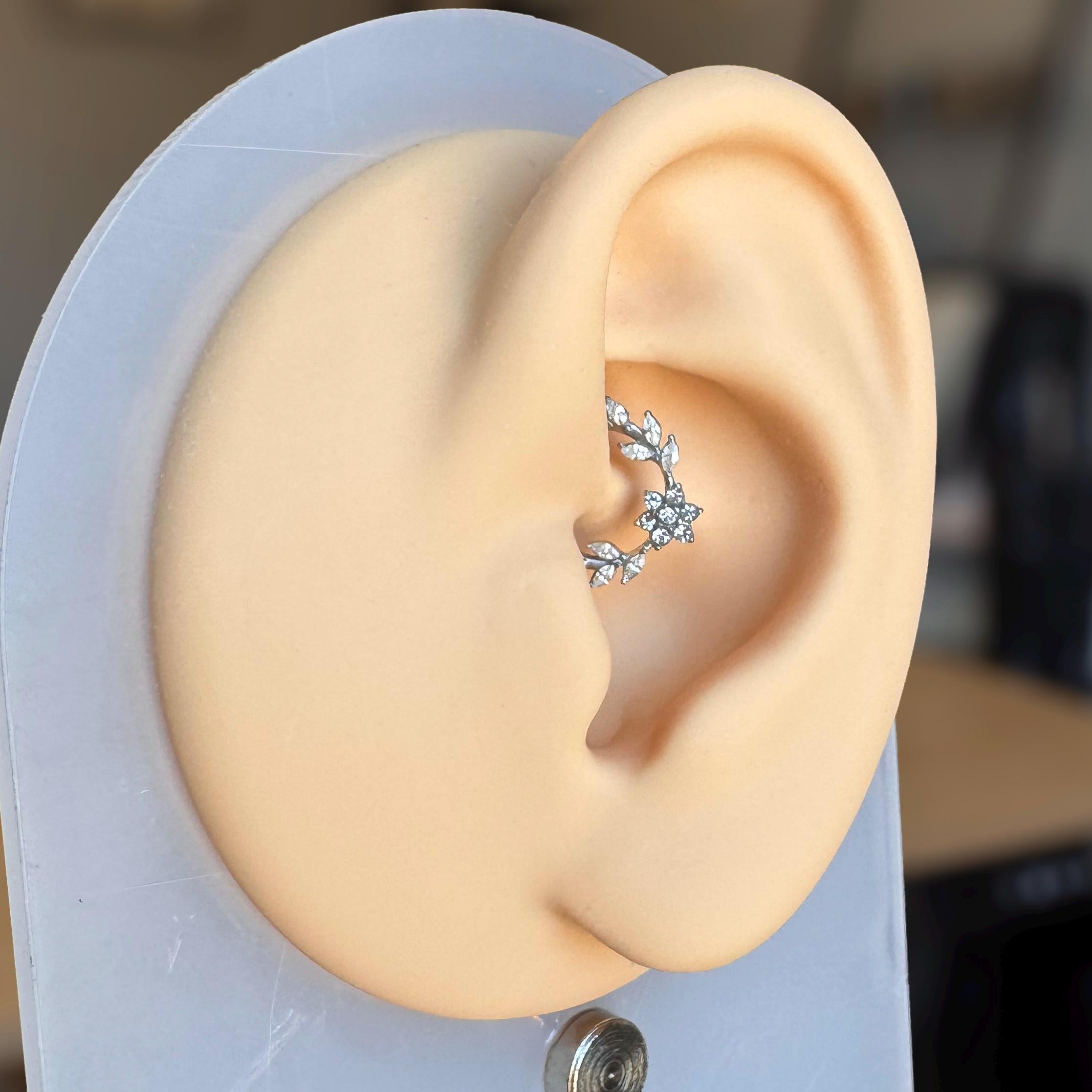 Floreline Daith Earring-Daith Earring-Elara Body Jewelry