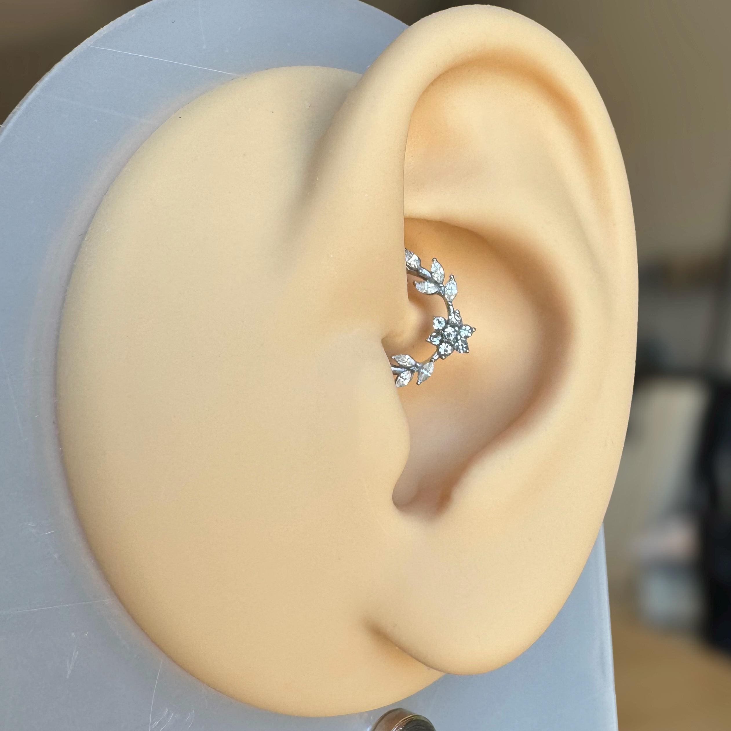 Floreline Daith Earring-Daith Earring-Elara Body Jewelry