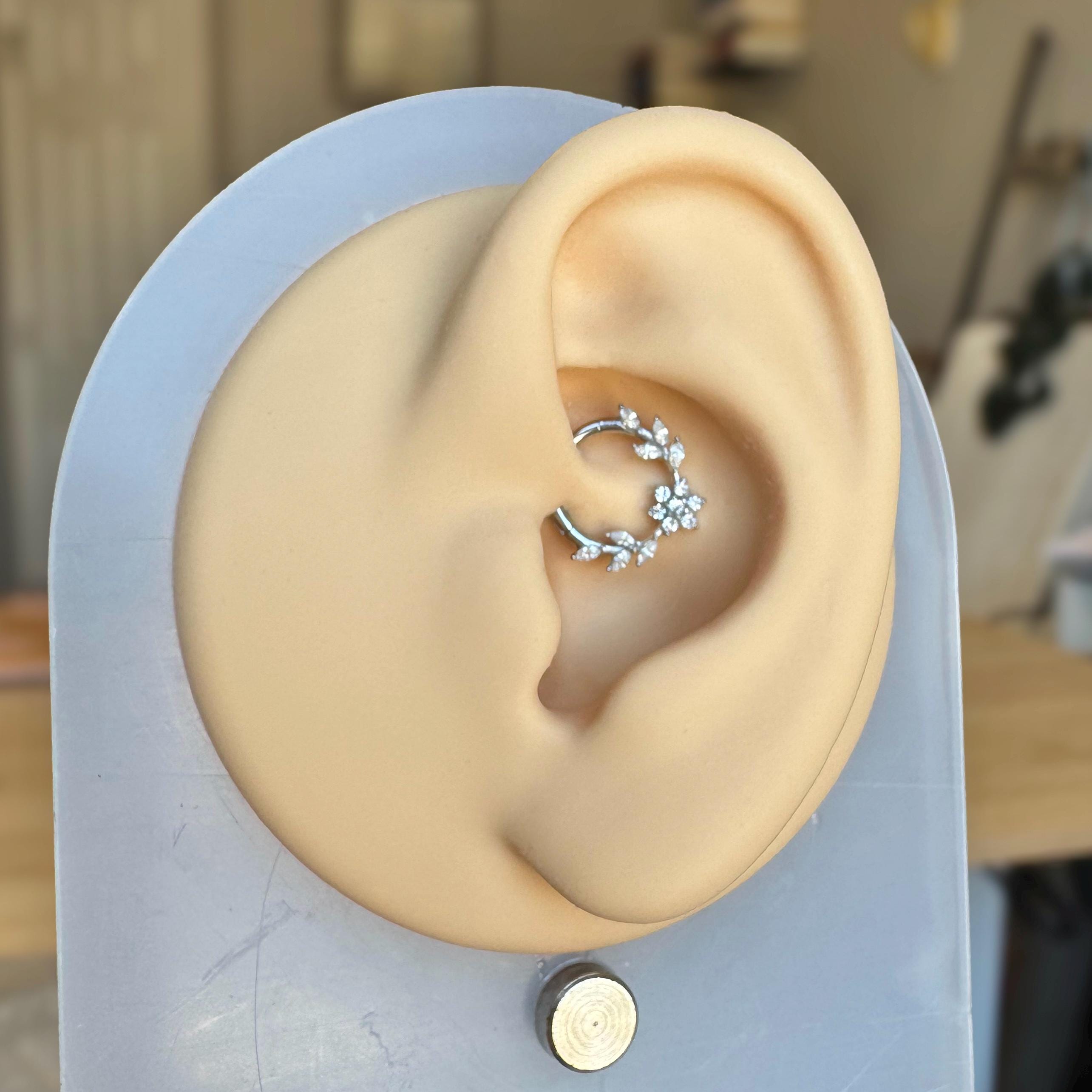 Floreline Daith Earring-Daith Earring-Elara Body Jewelry
