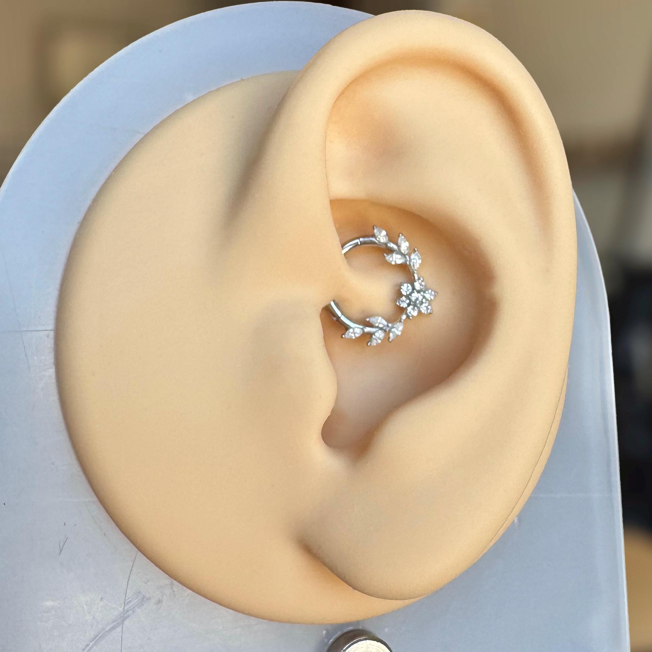 Floreline Daith Earring-Daith Earring-Elara Body Jewelry