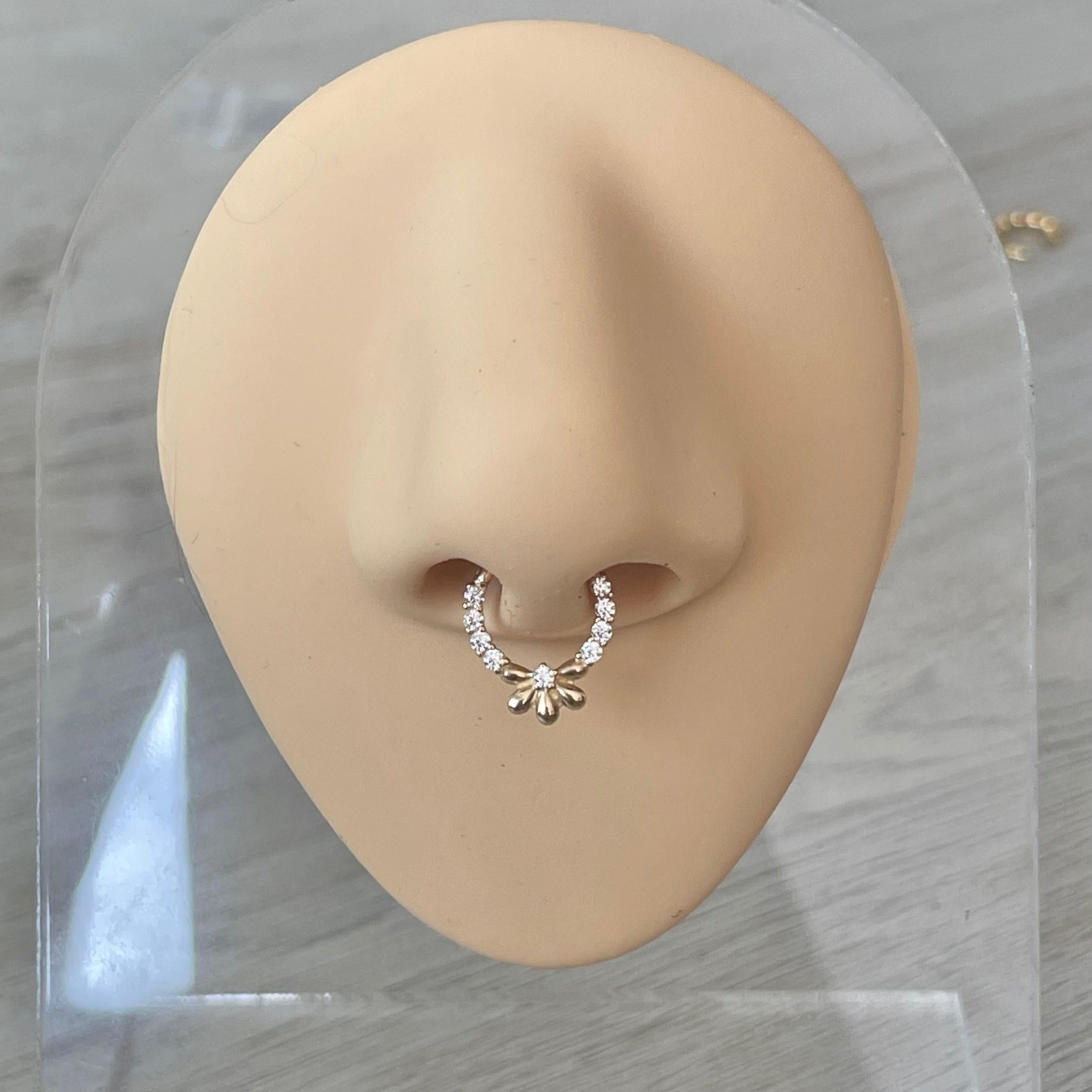 Florielle Septum Ring-Septum Ring-Elara Body Jewelry