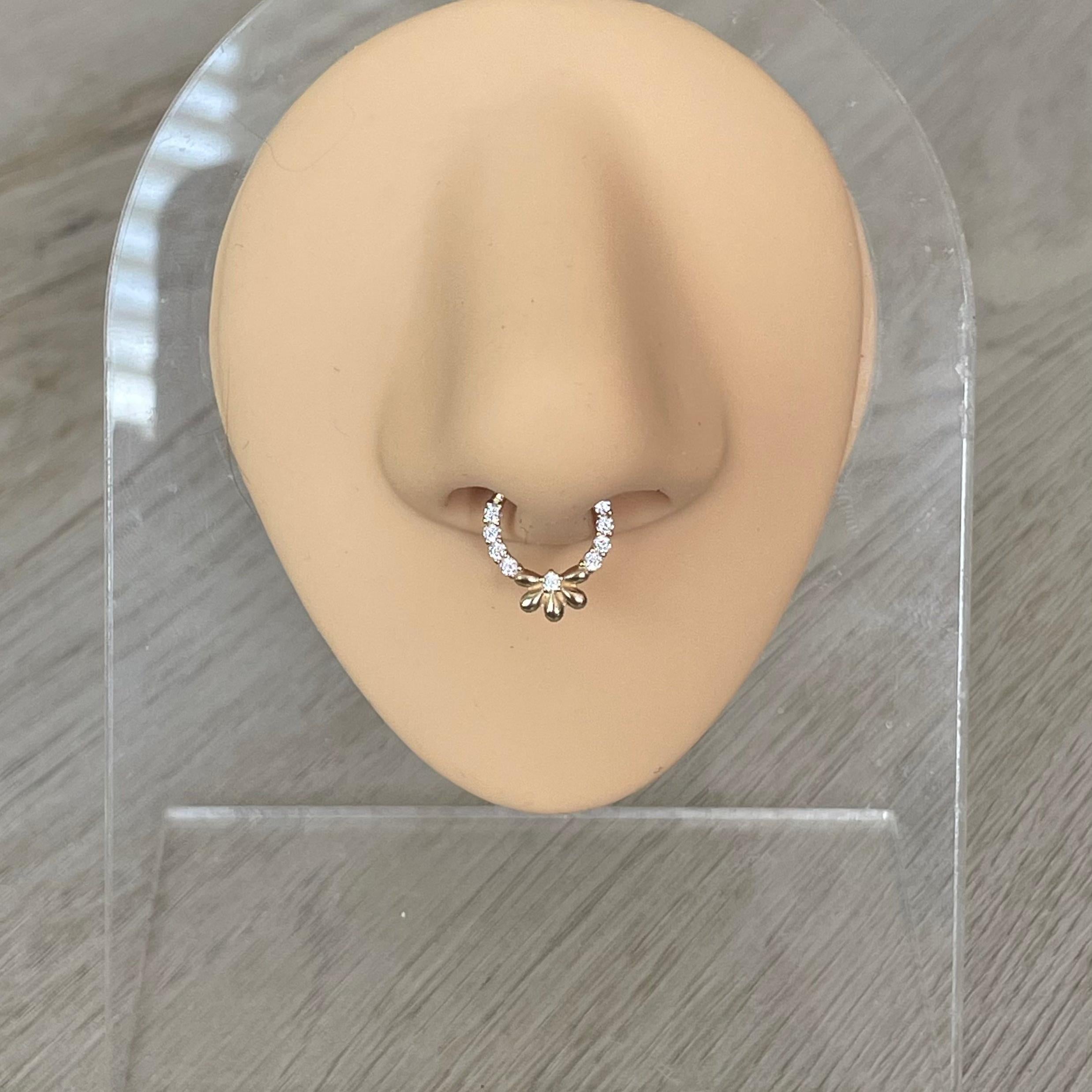 Florielle Septum Ring-Septum Ring-Elara Body Jewelry