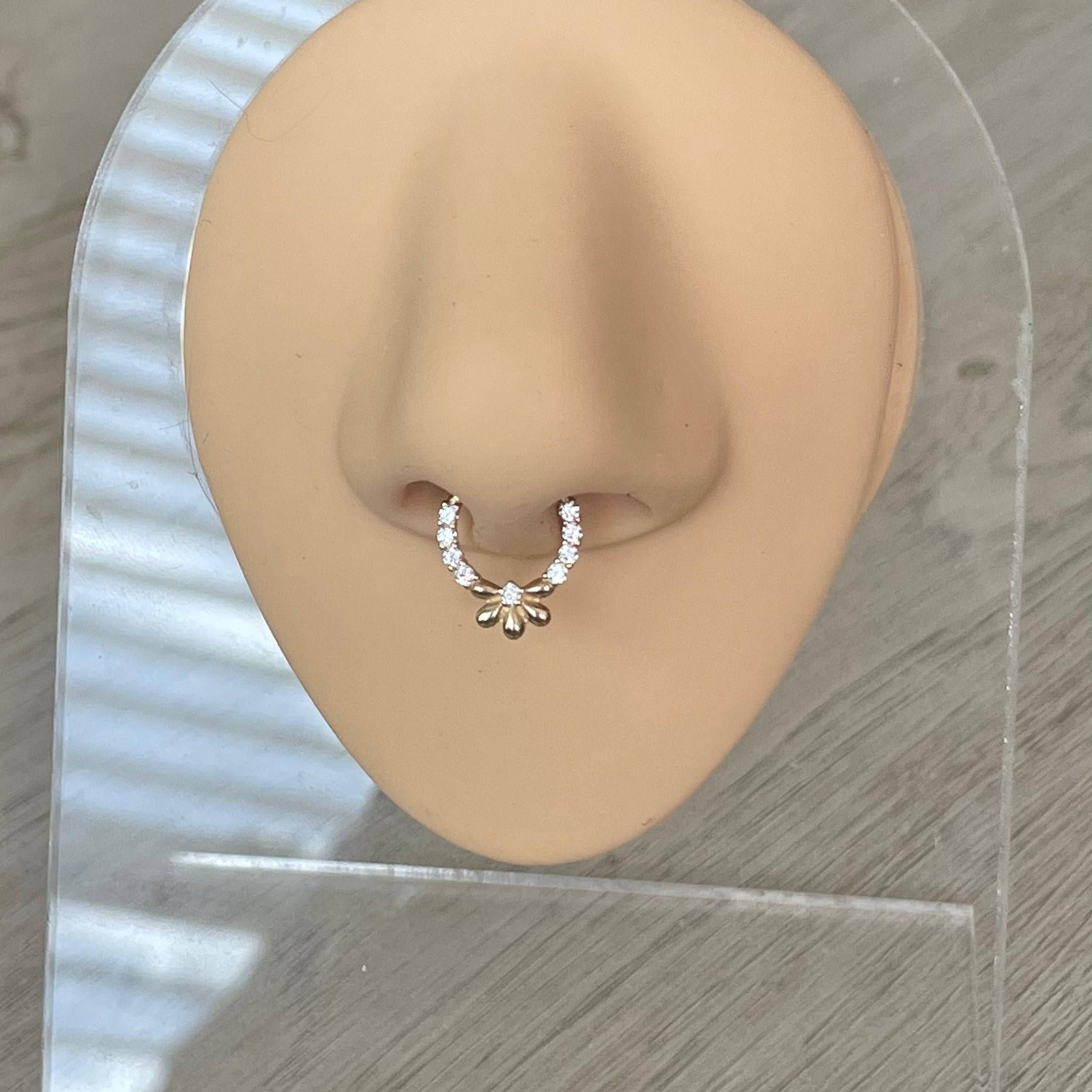 Florielle Septum Ring-Septum Ring-Elara Body Jewelry