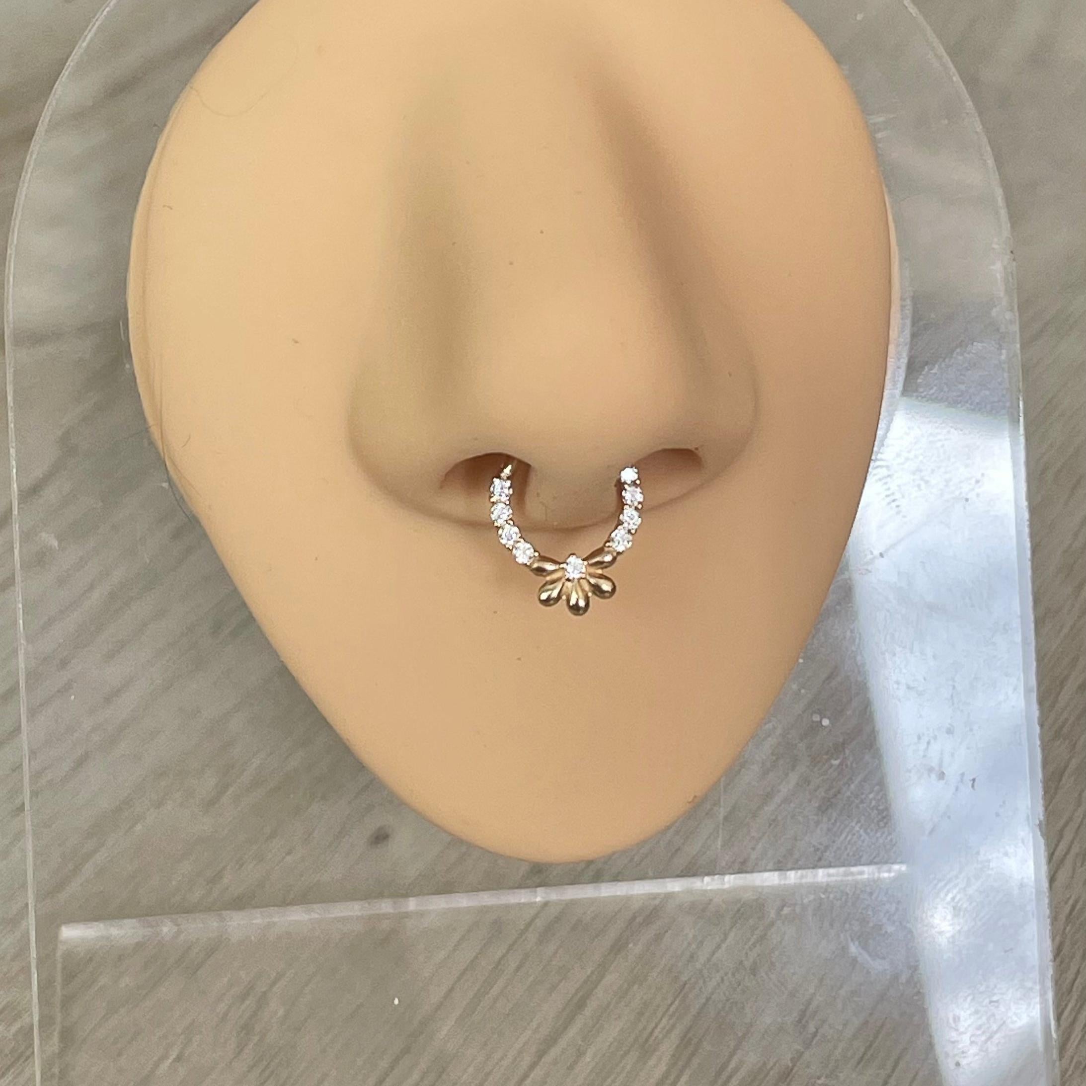 Florielle Septum Ring-Septum Ring-Elara Body Jewelry