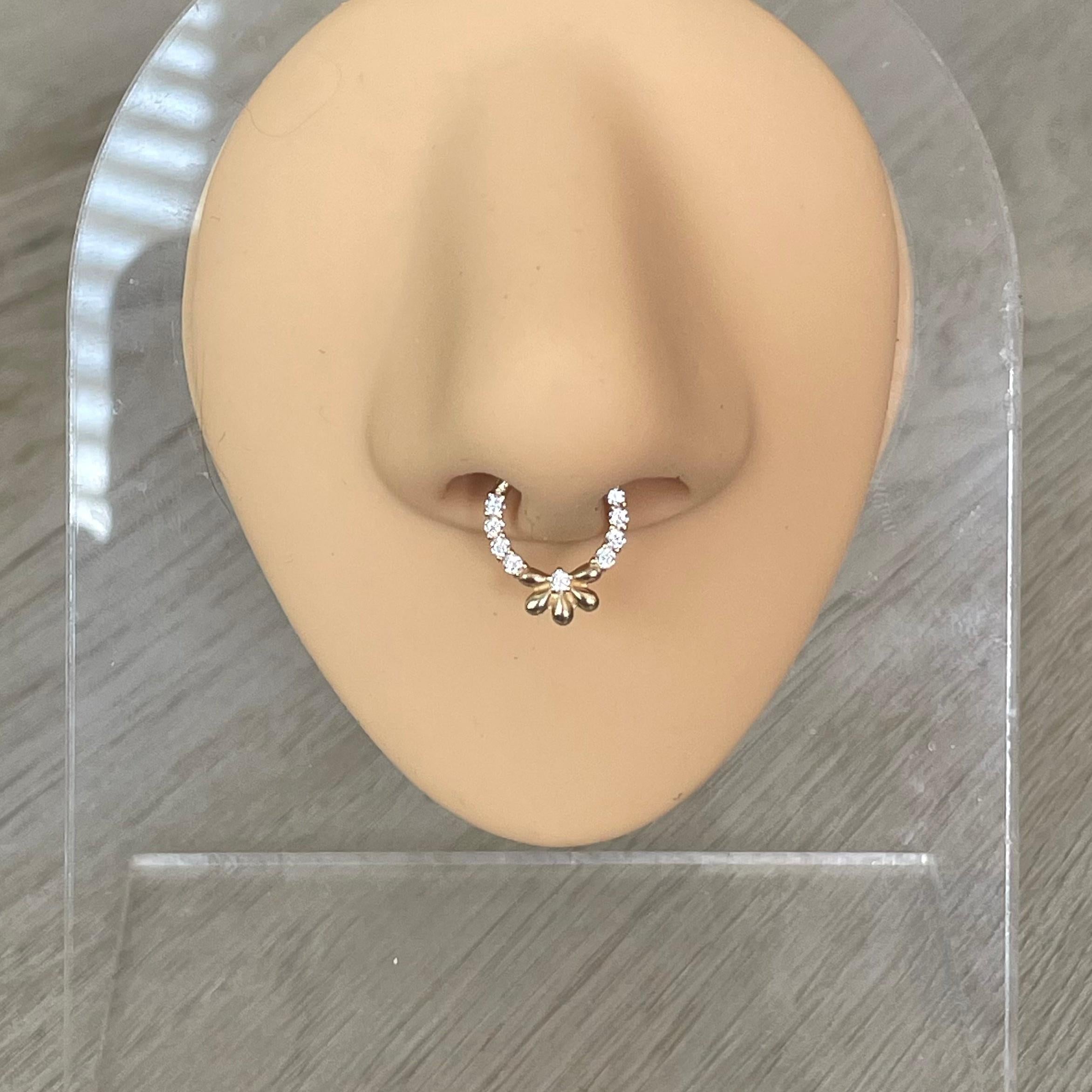 Florielle Septum Ring-Septum Ring-Elara Body Jewelry