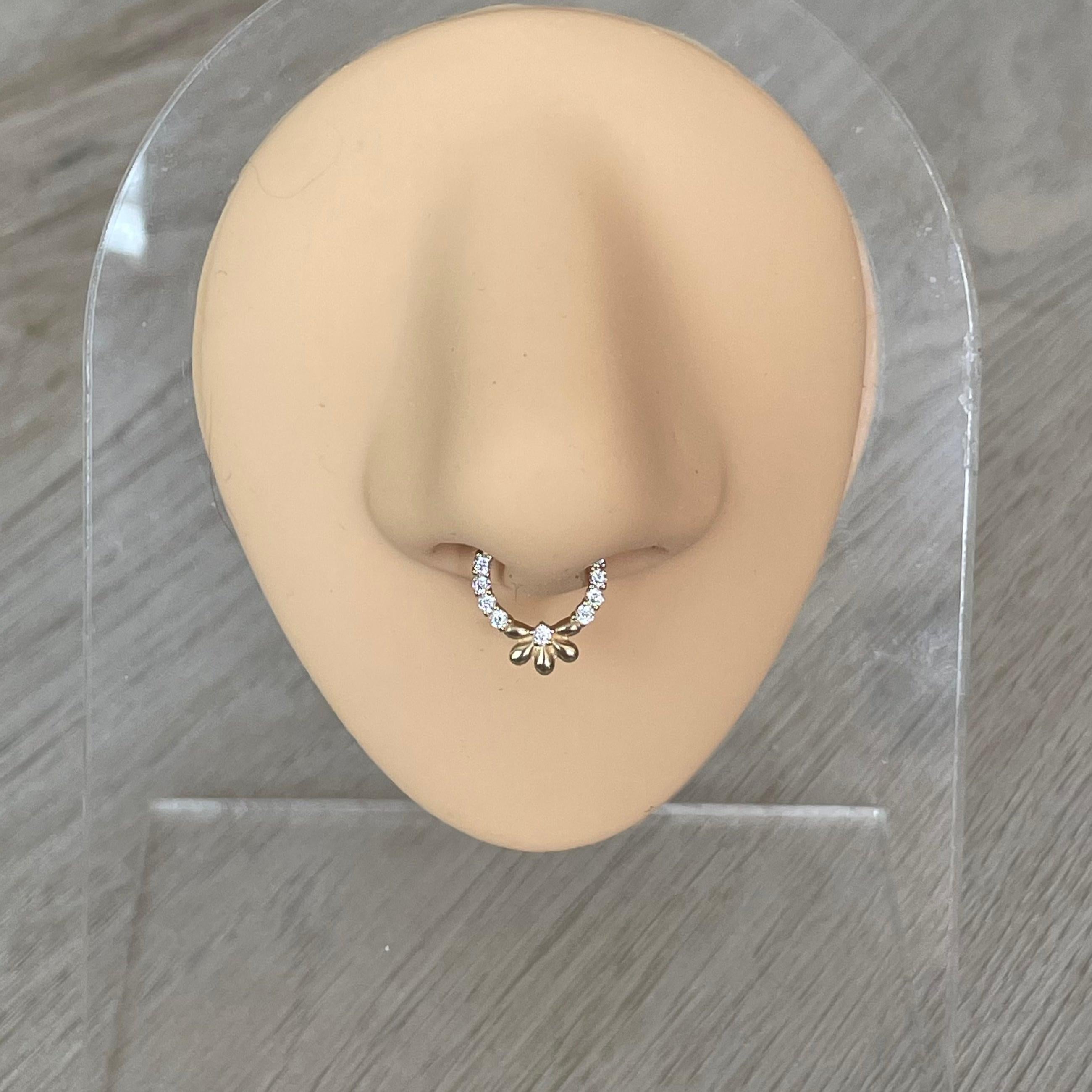 Florielle Septum Ring-Septum Ring-Elara Body Jewelry