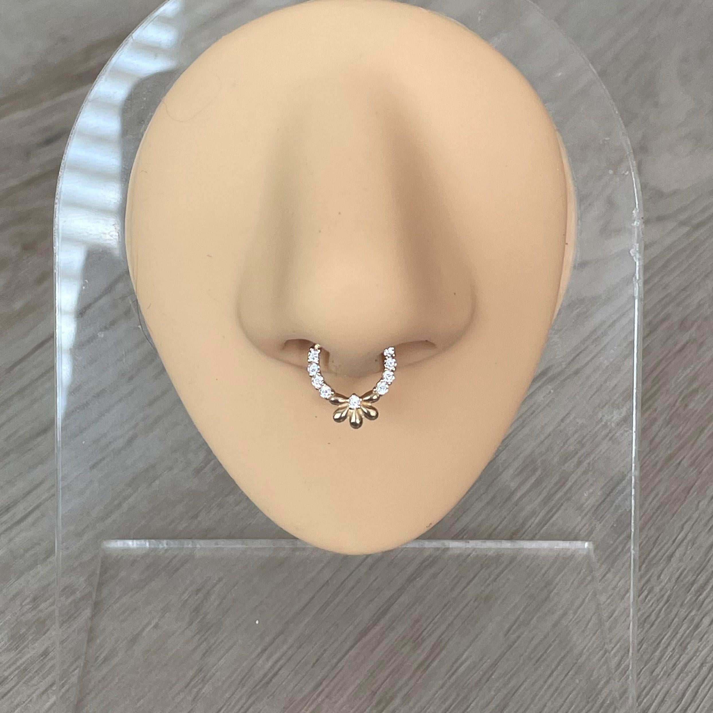 Florielle Septum Ring-Septum Ring-Elara Body Jewelry