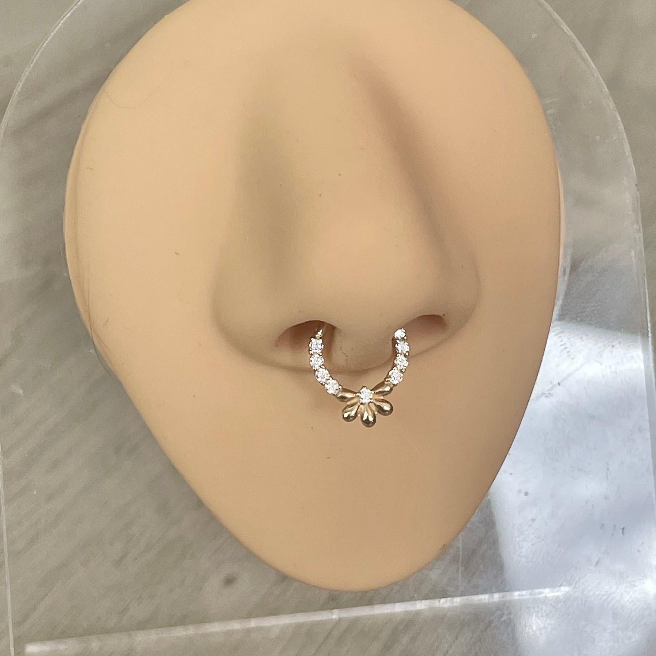 Florielle Septum Ring-Septum Ring-Elara Body Jewelry