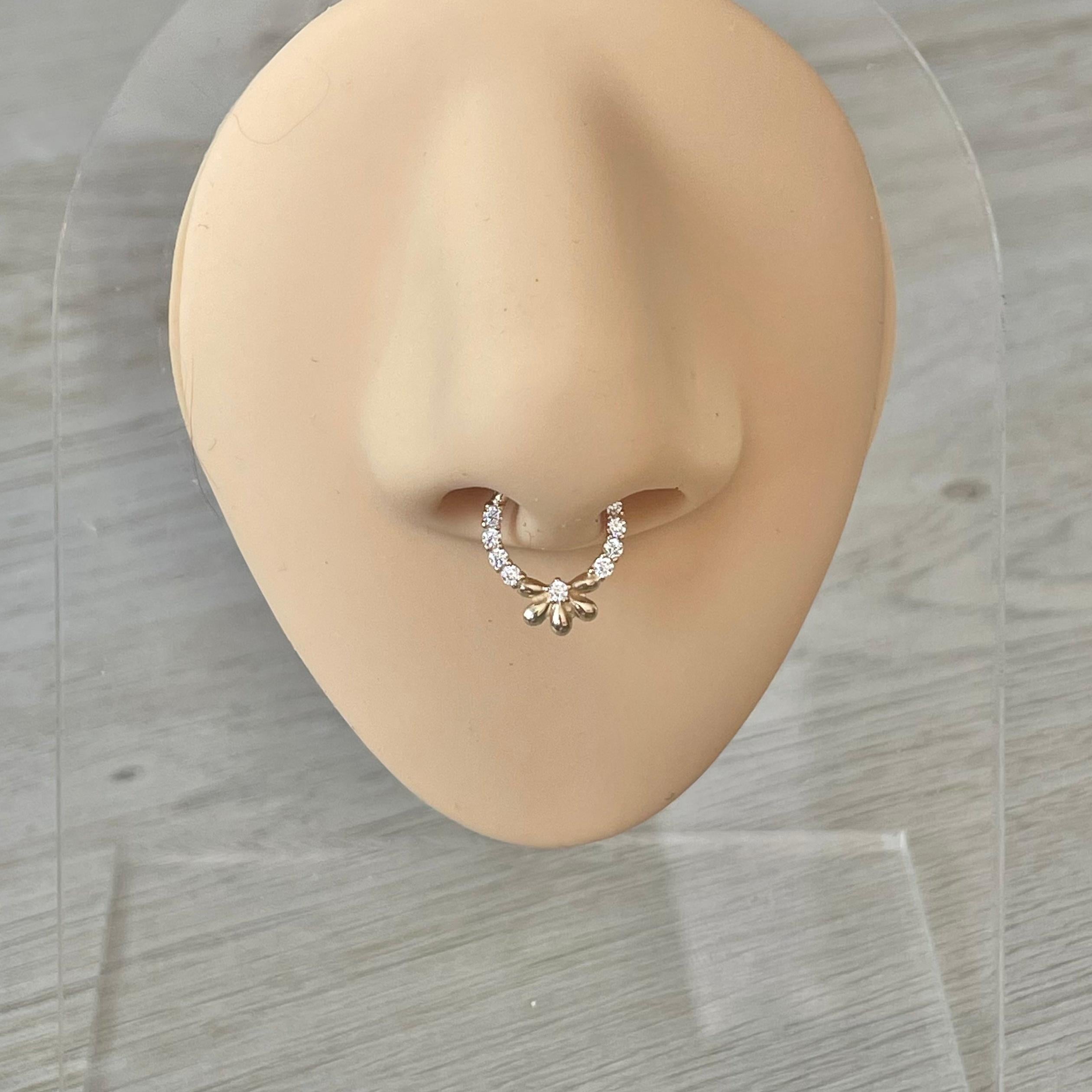 Florielle Septum Ring-Septum Ring-Elara Body Jewelry