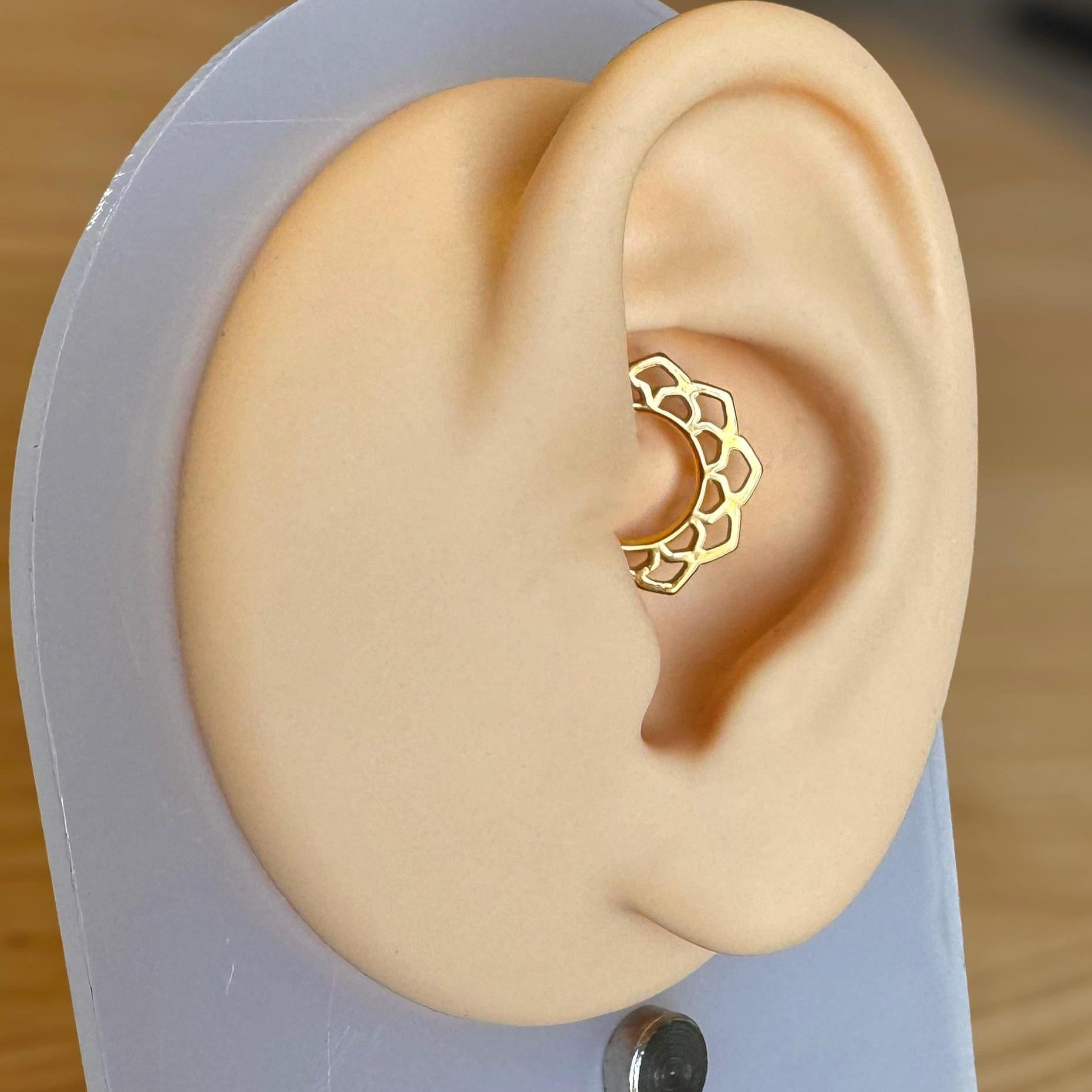 Florindra Lotus Blossom Daith Earring-Daith Earring-Elara Body Jewelry