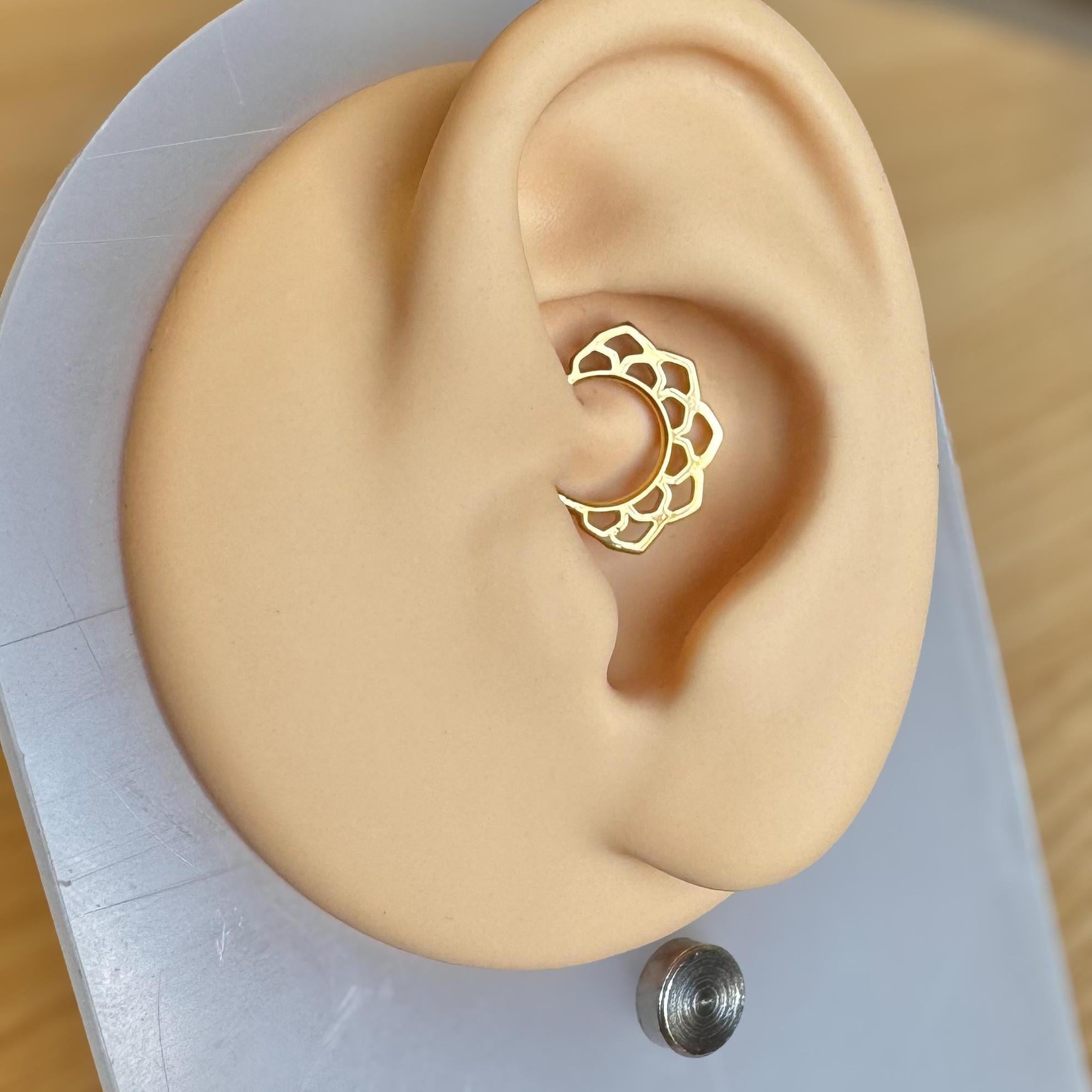 Florindra Lotus Blossom Daith Earring-Daith Earring-Elara Body Jewelry