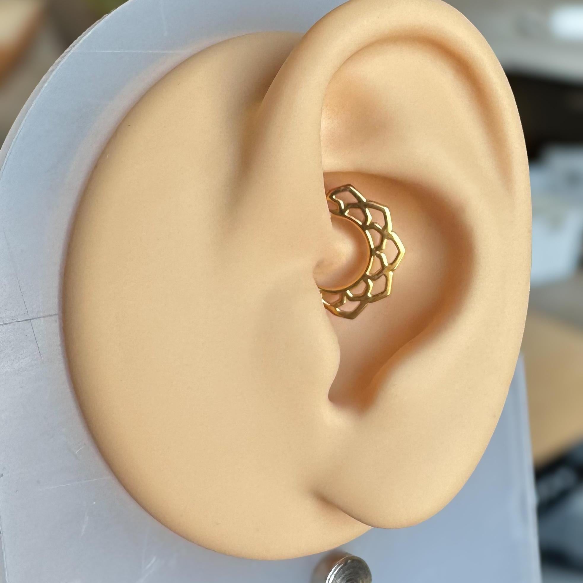 Florindra Lotus Blossom Daith Earring-Daith Earring-Elara Body Jewelry