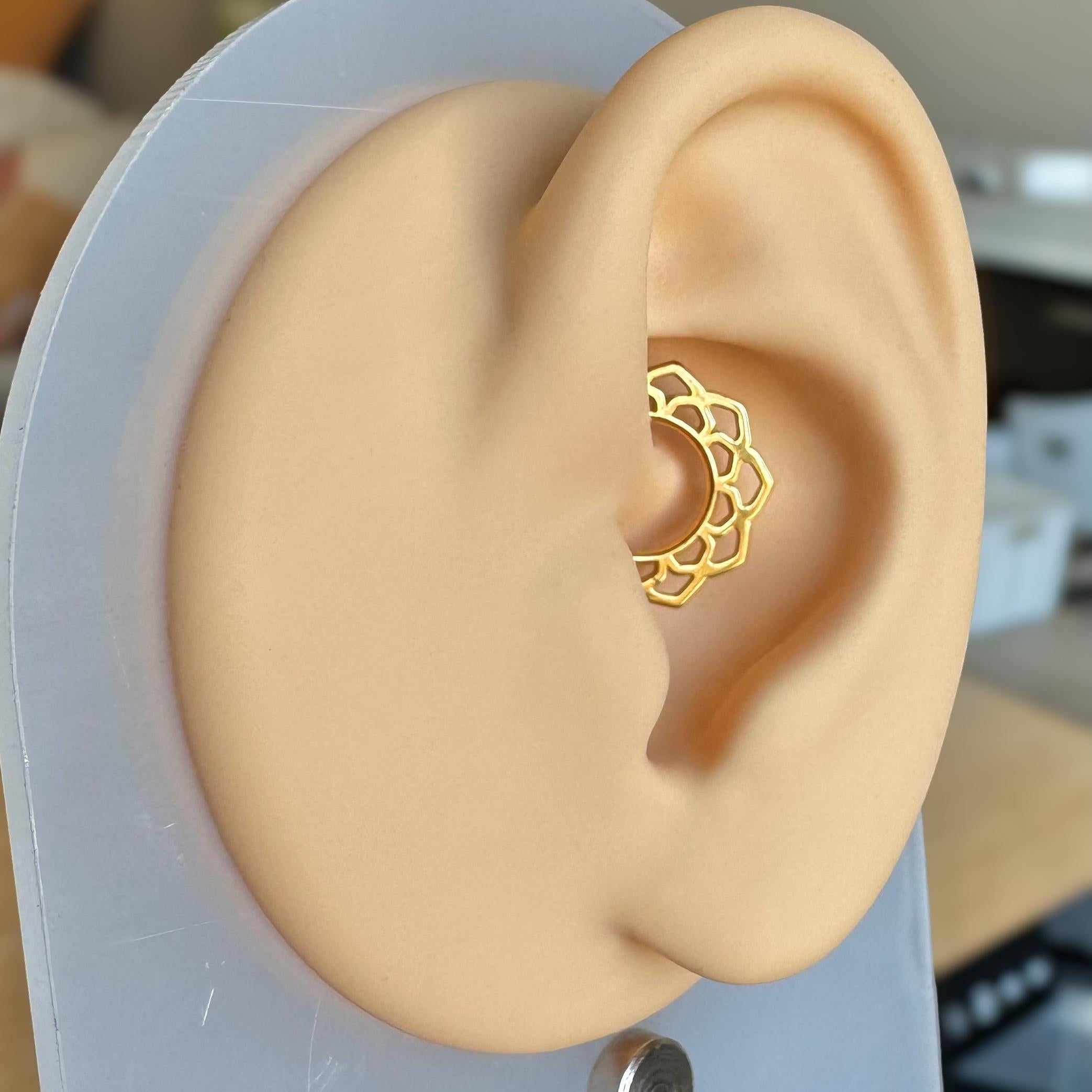 Florindra Lotus Blossom Daith Earring-Daith Earring-Elara Body Jewelry