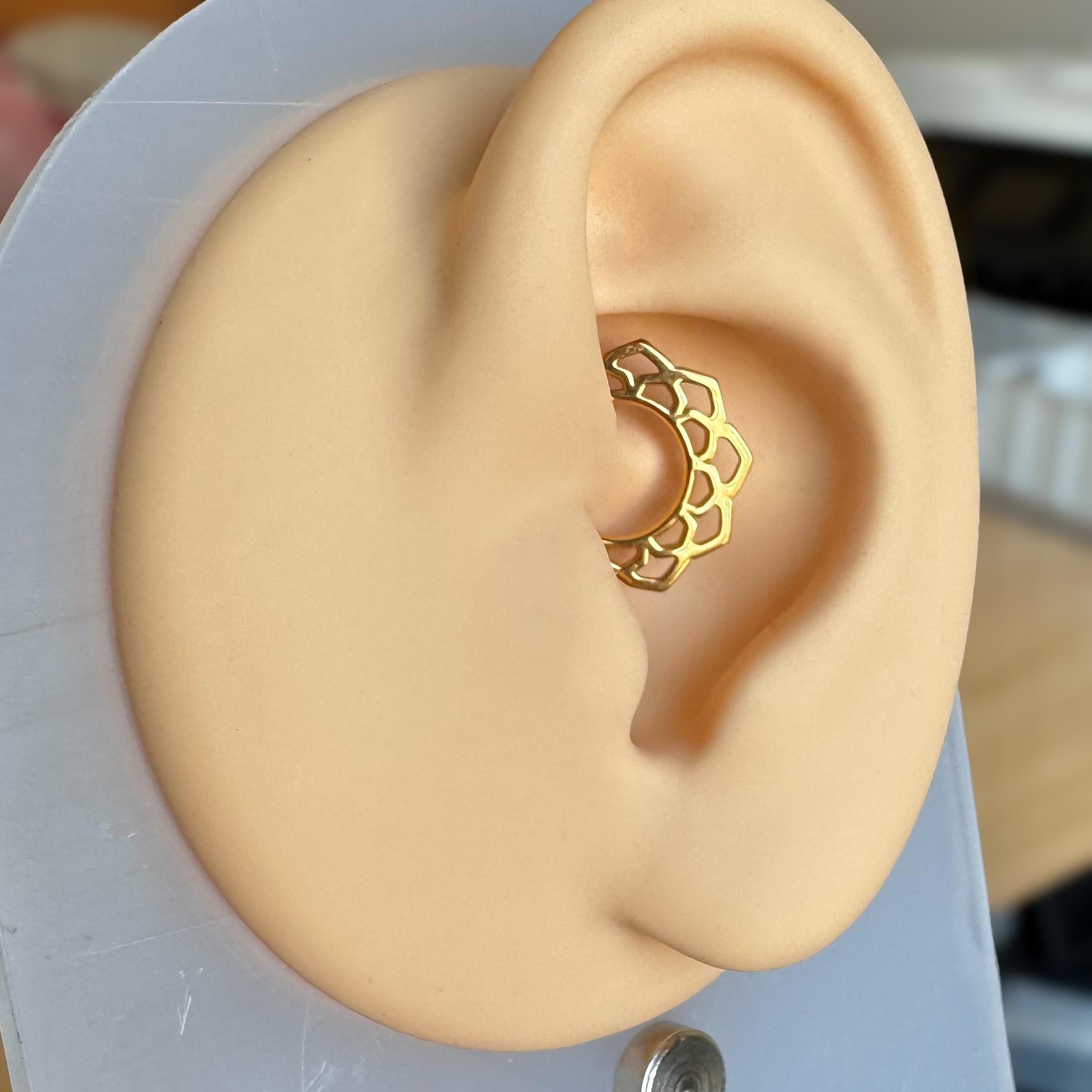 Florindra Lotus Blossom Daith Earring-Daith Earring-Elara Body Jewelry