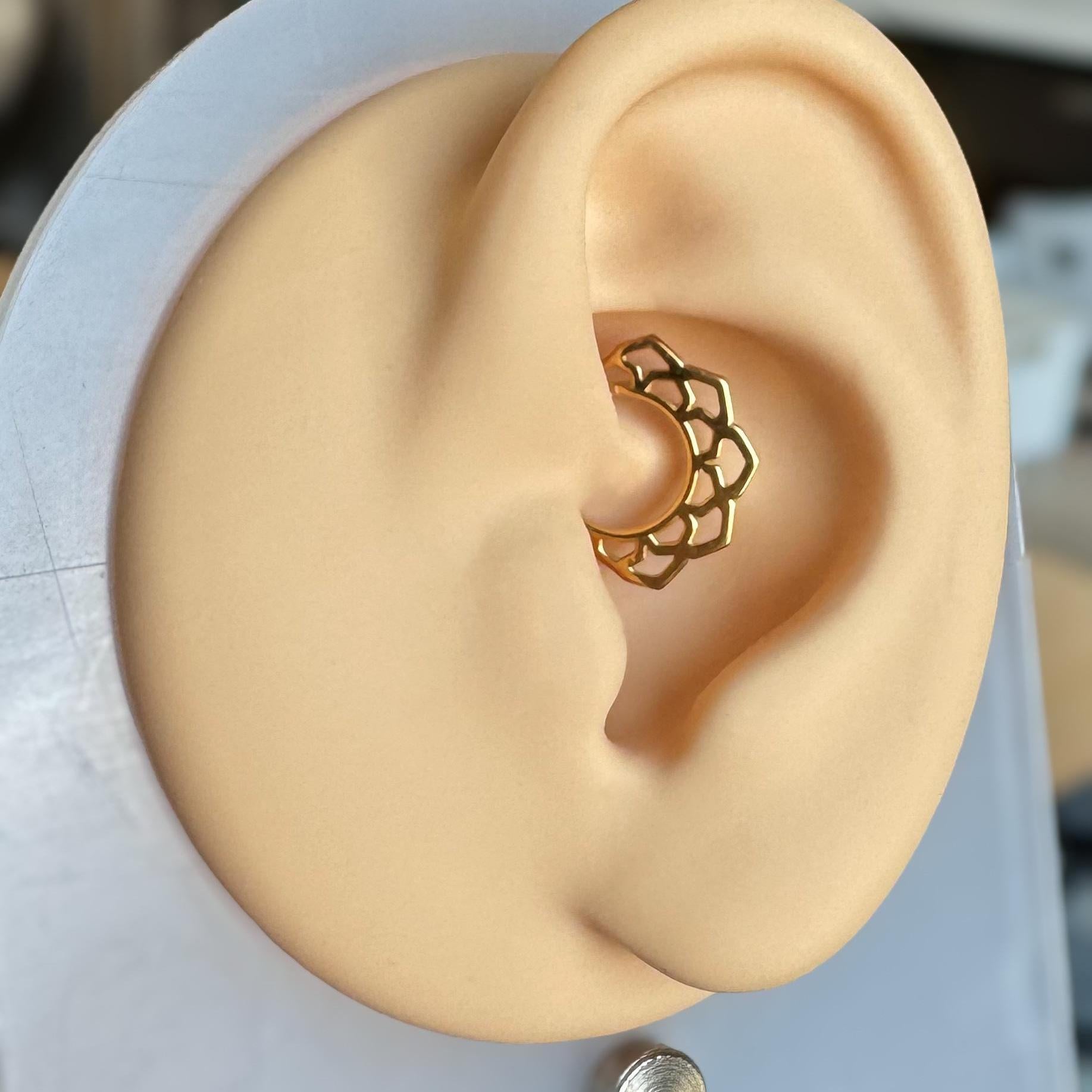 Florindra Lotus Blossom Daith Earring-Daith Earring-Elara Body Jewelry