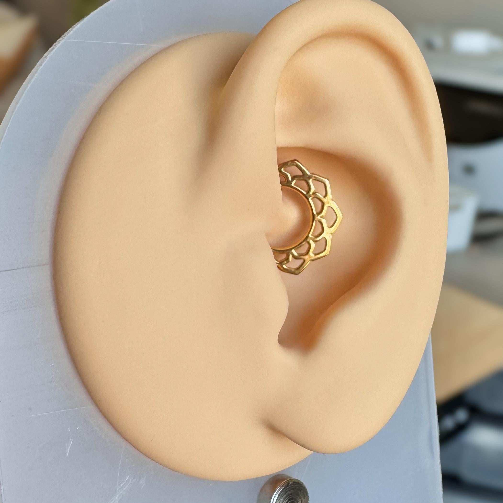 Florindra Lotus Blossom Daith Earring-Daith Earring-Elara Body Jewelry