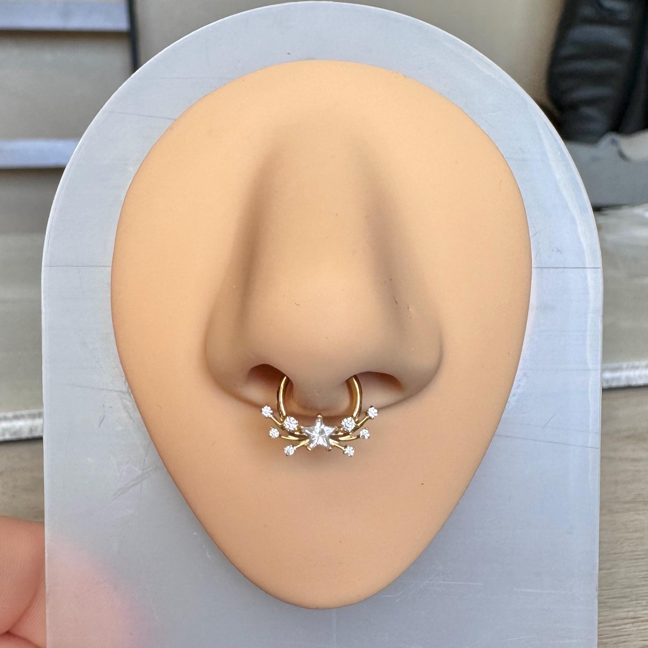 Gilded Nova Septum Ring-Septum Ring-Elara Body Jewelry