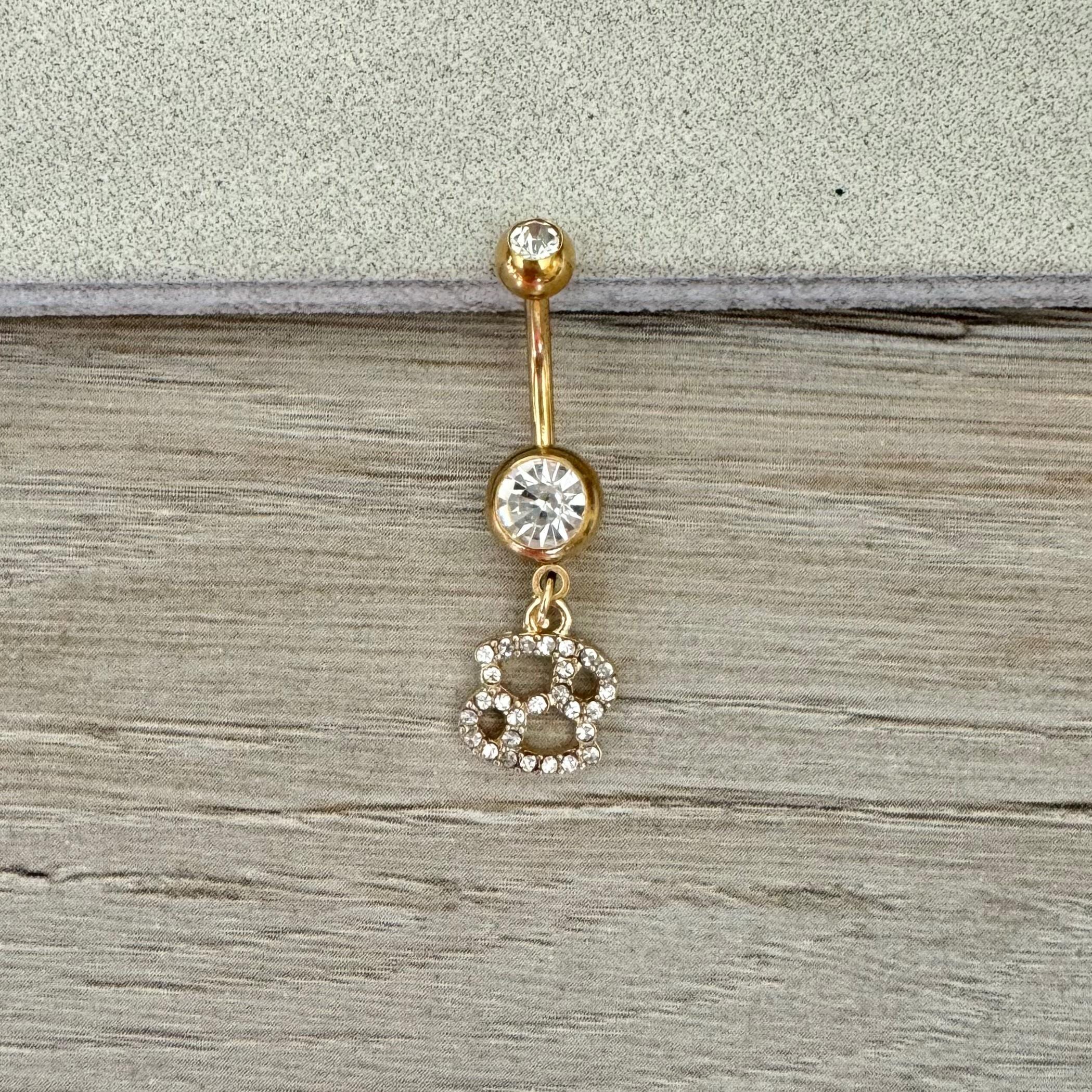 Gold Zodiac Belly Button Ring-Belly Button Rings-Elara Body Jewelry