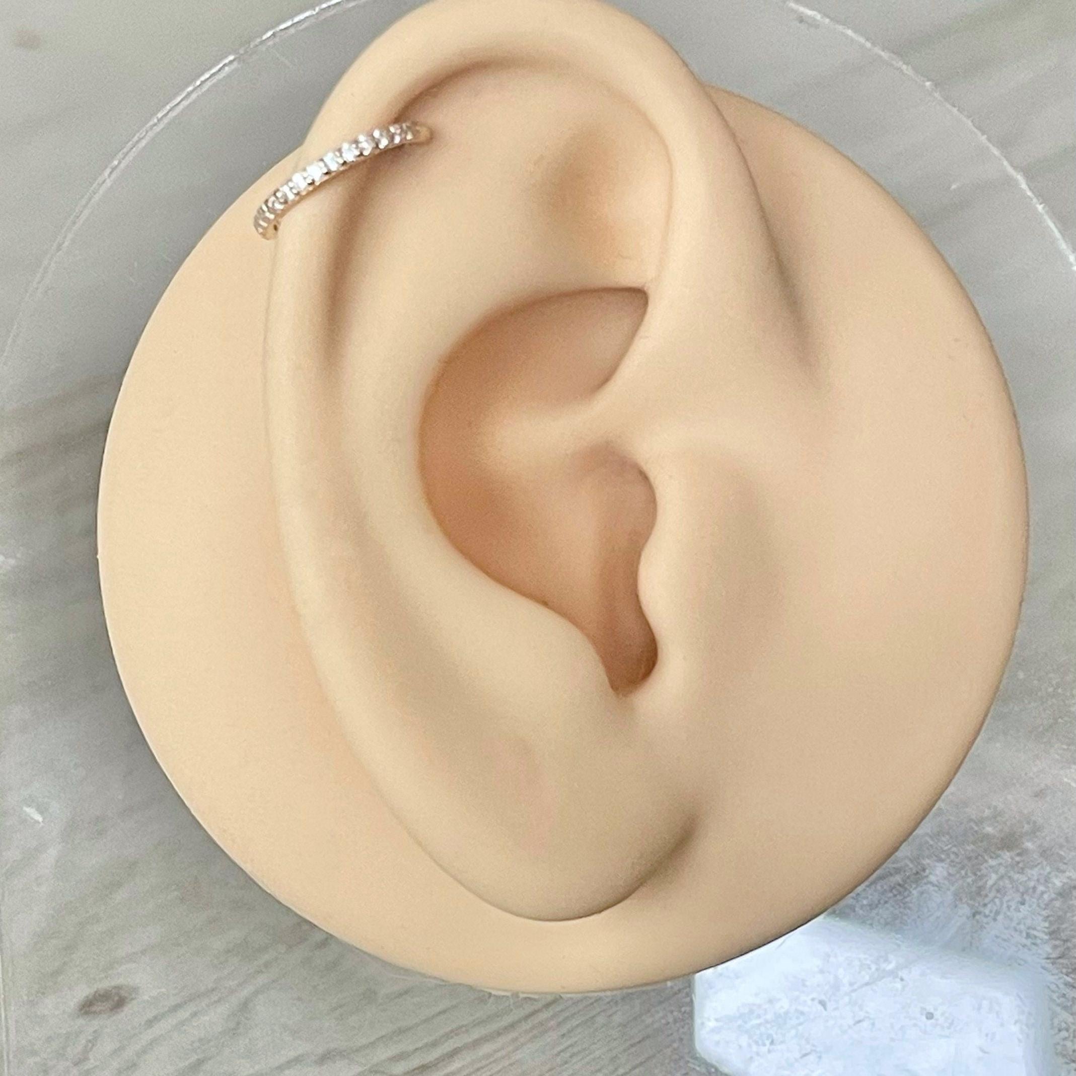 Golden Halo Conch Earring-Cartilage Earring-Elara Body Jewelry