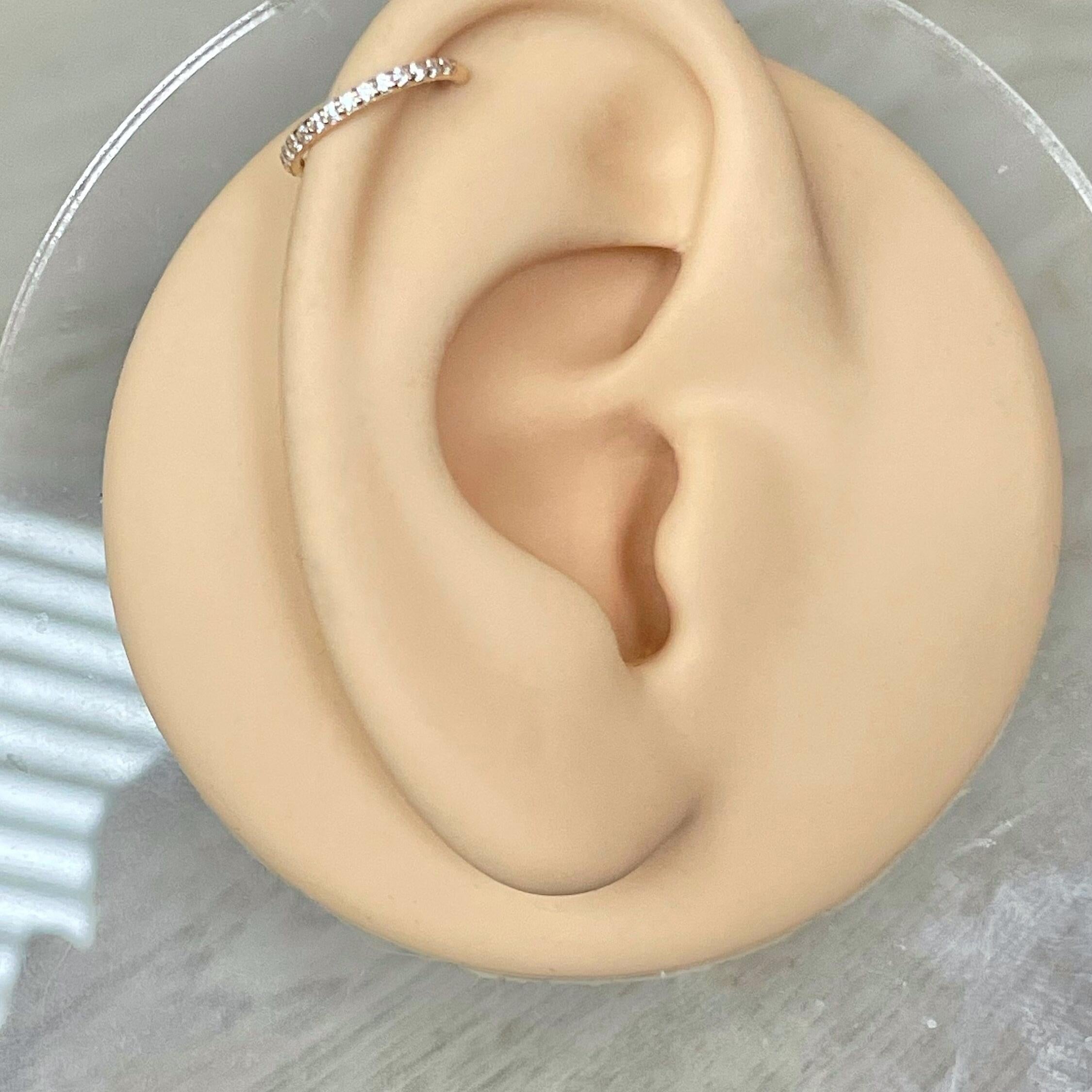 Golden Halo Conch Earring-Cartilage Earring-Elara Body Jewelry