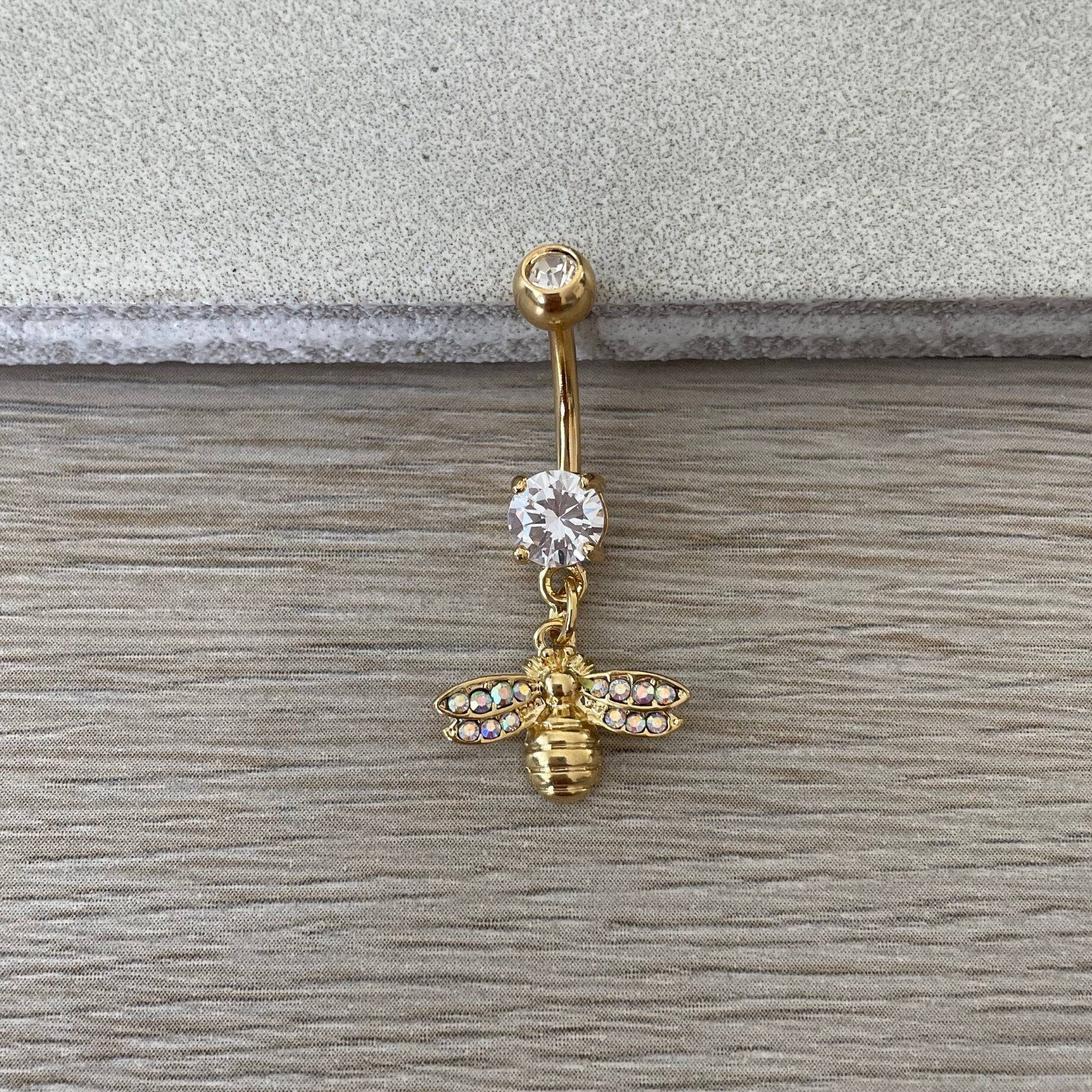 Golden Hive Belly Button Ring-Belly Button Rings-Elara Body Jewelry