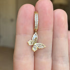 Hinged Gold Belly Button Ring with Butterfly Charm