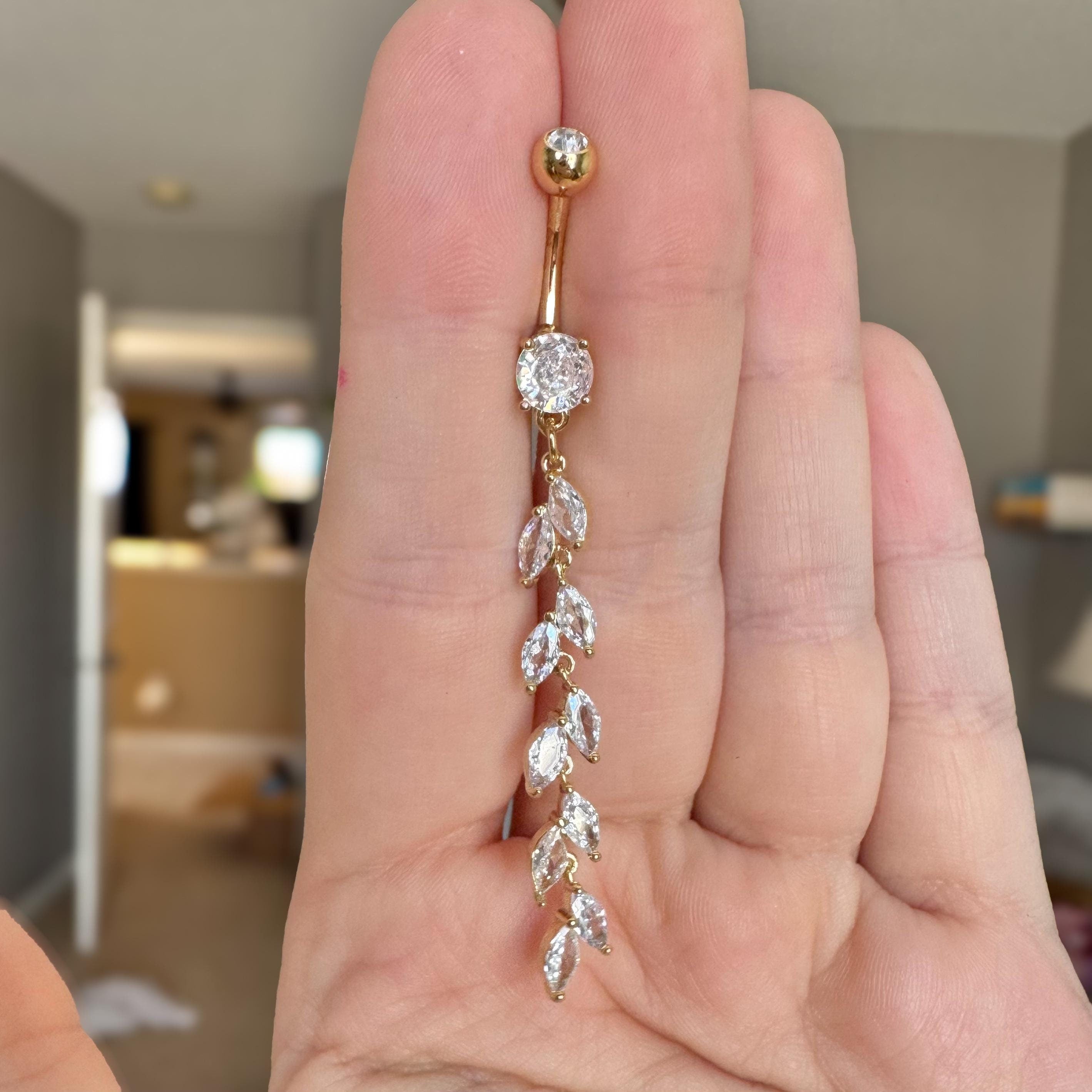 Ivy Cascade Belly Button Ring-Belly Button Rings-Elara Body Jewelry