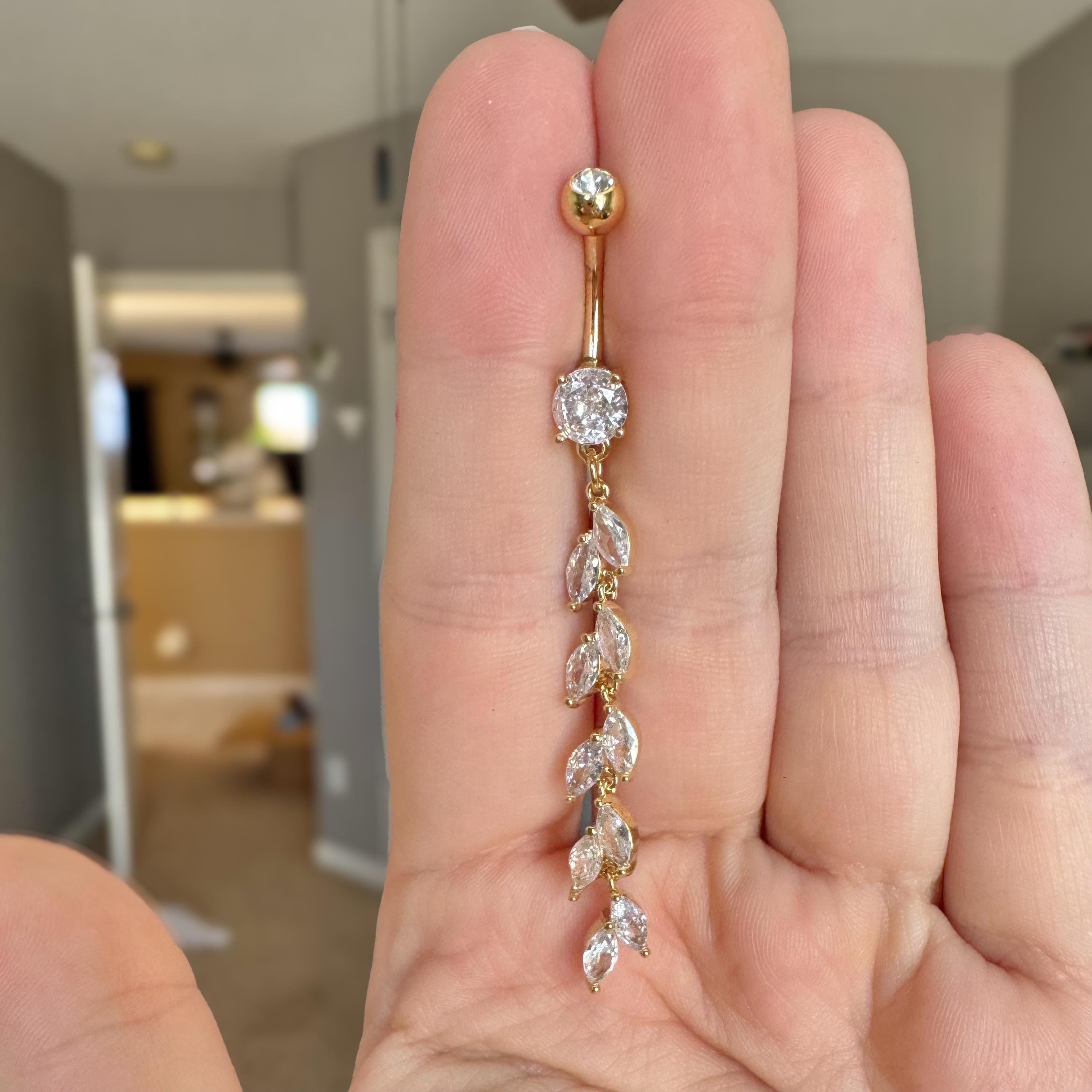 Ivy Cascade Belly Button Ring-Belly Button Rings-Elara Body Jewelry