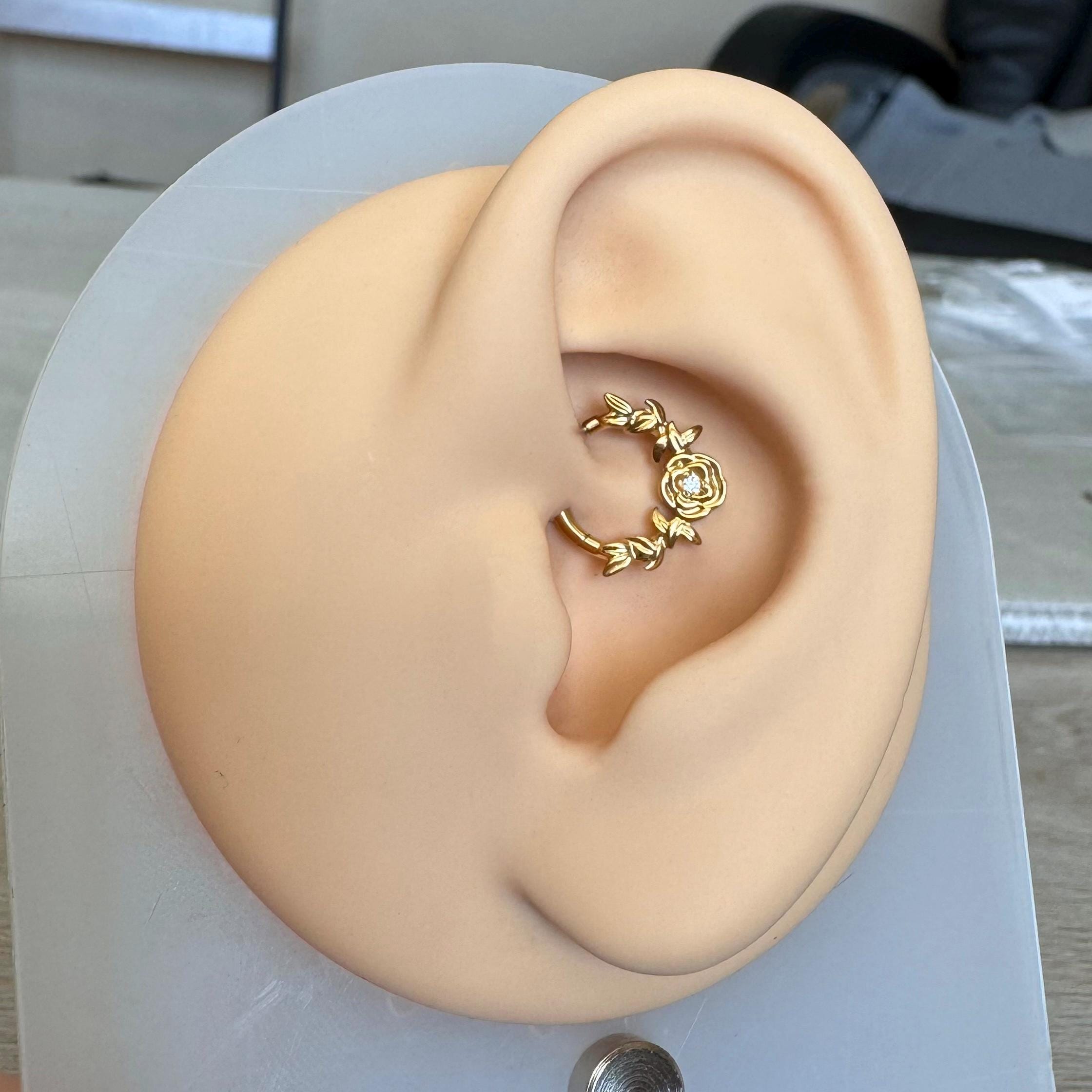 Jardin Rose Daith Earring-Daith Earring-Elara Body Jewelry