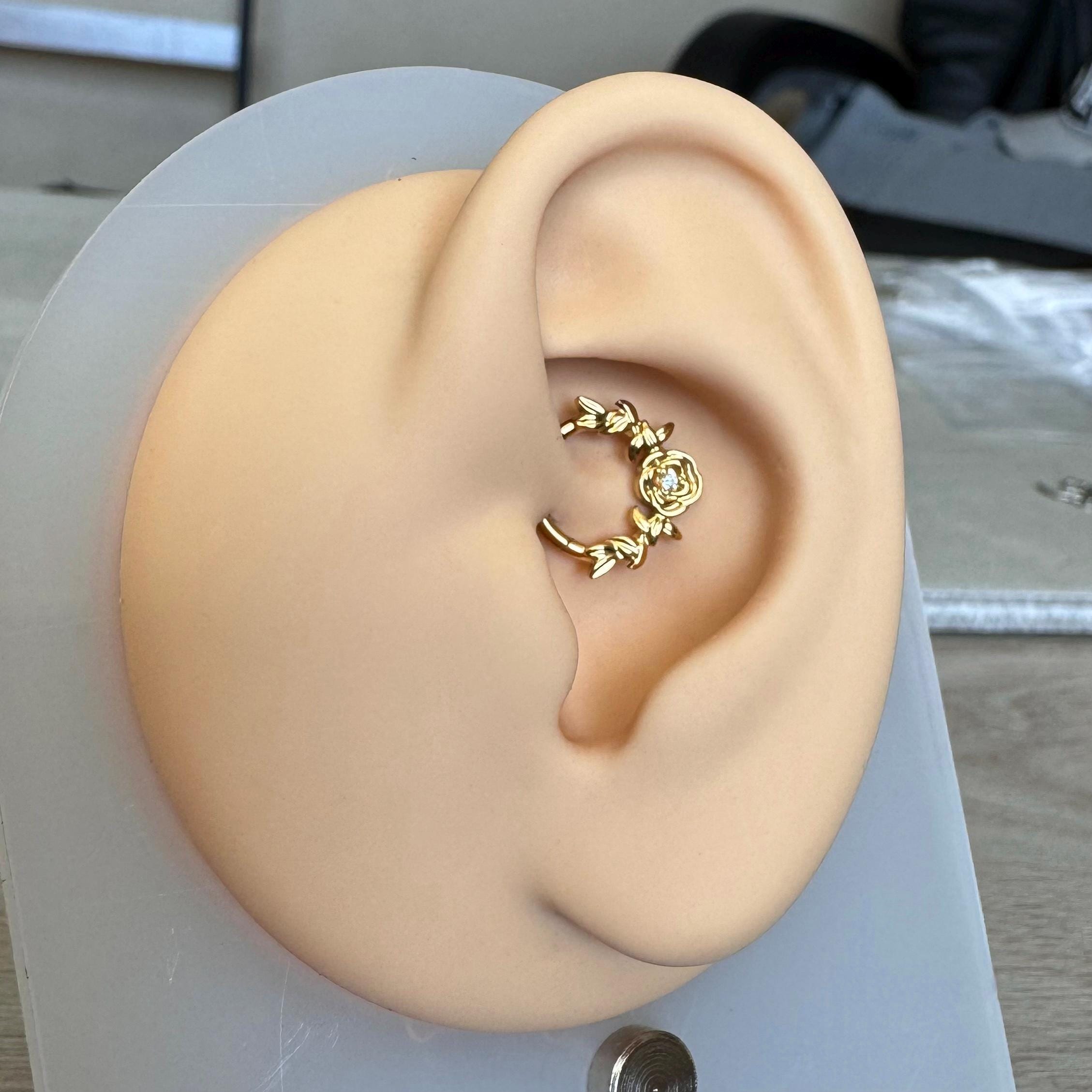 Jardin Rose Daith Earring-Daith Earring-Elara Body Jewelry