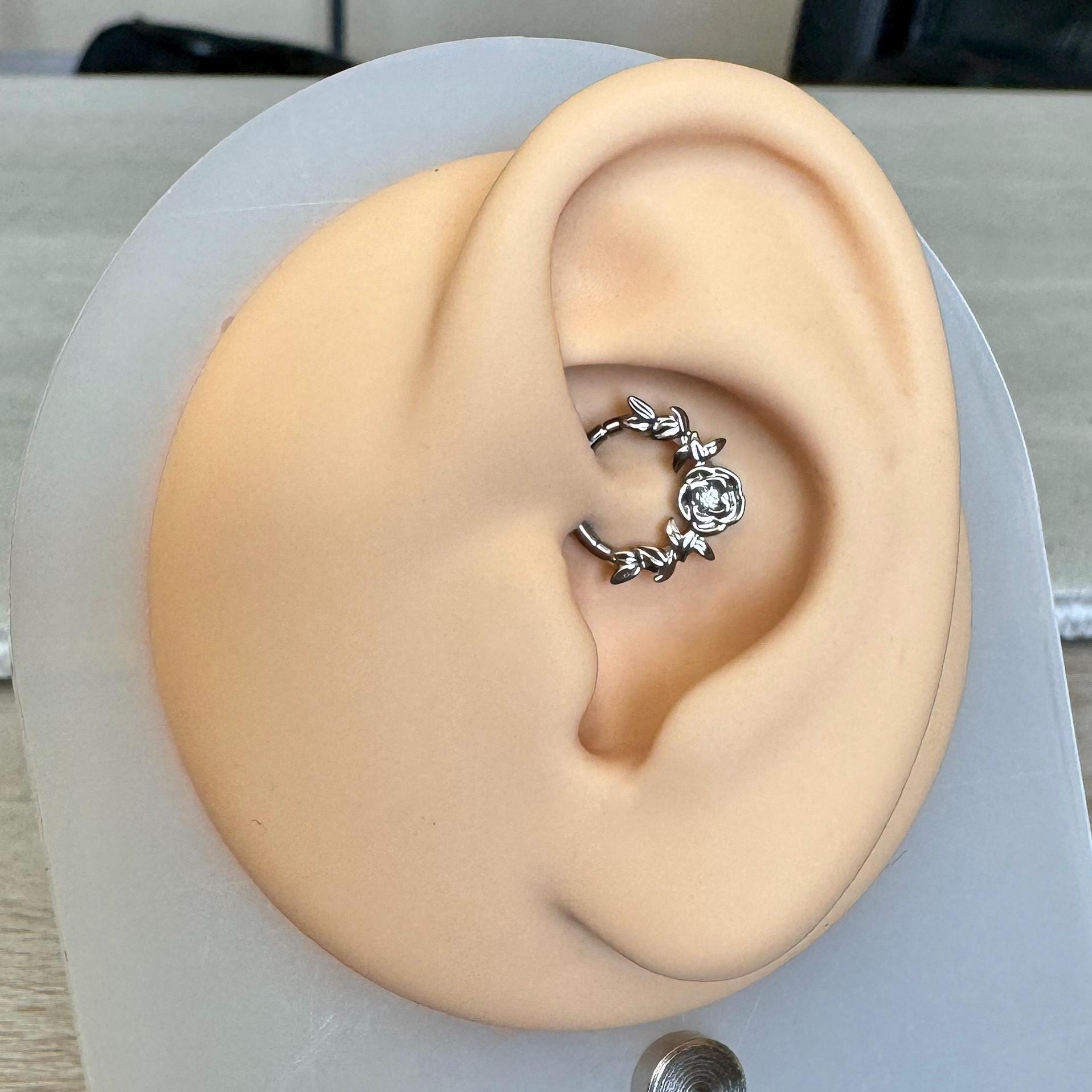 Jardin Rose Daith Earring-Daith Earring-Elara Body Jewelry