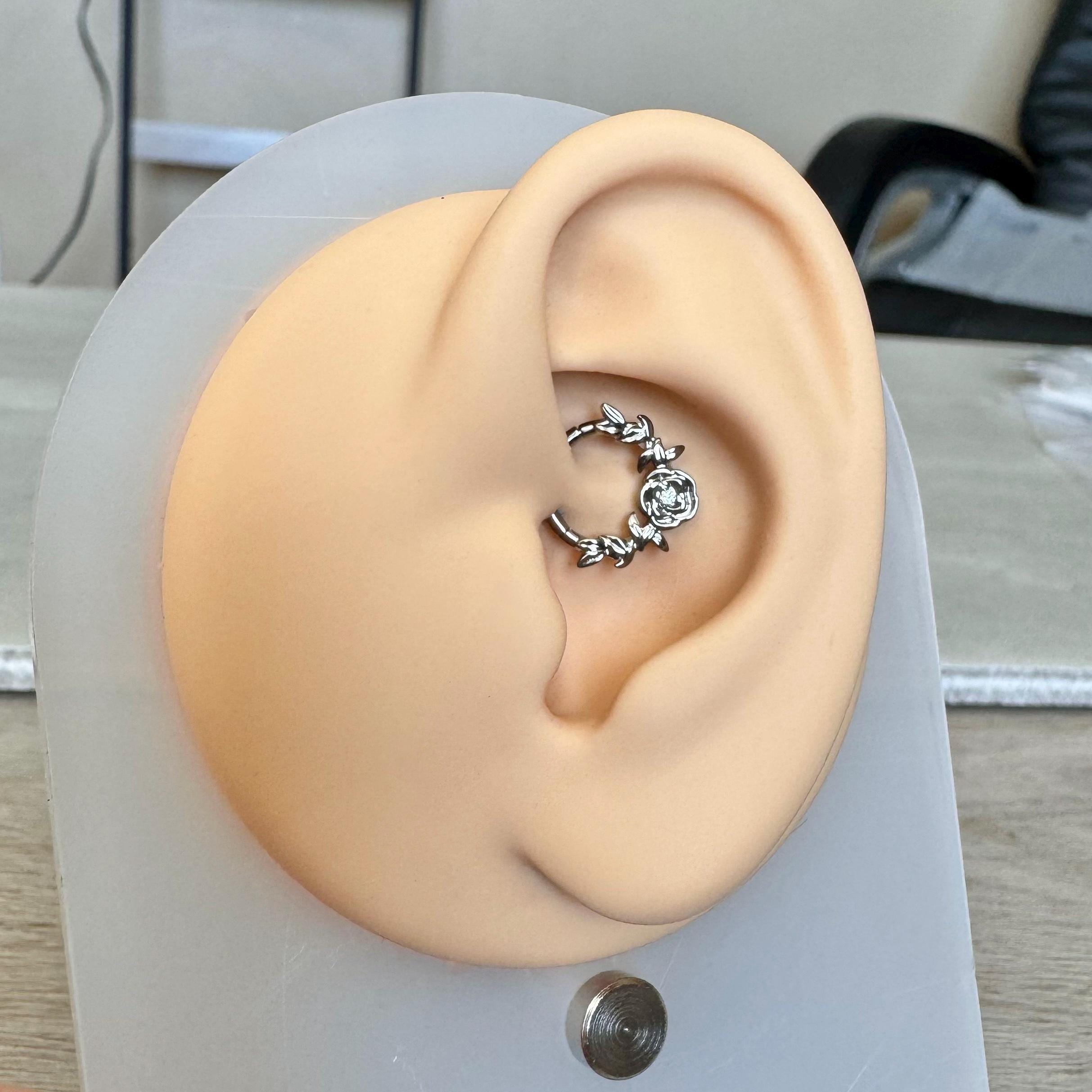 Jardin Rose Daith Earring-Daith Earring-Elara Body Jewelry