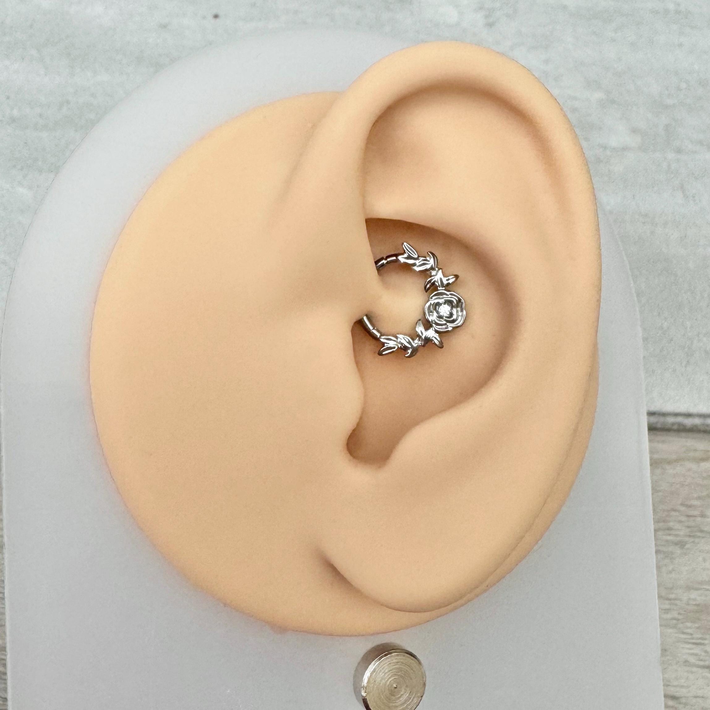 Jardin Rose Daith Earring-Daith Earring-Elara Body Jewelry