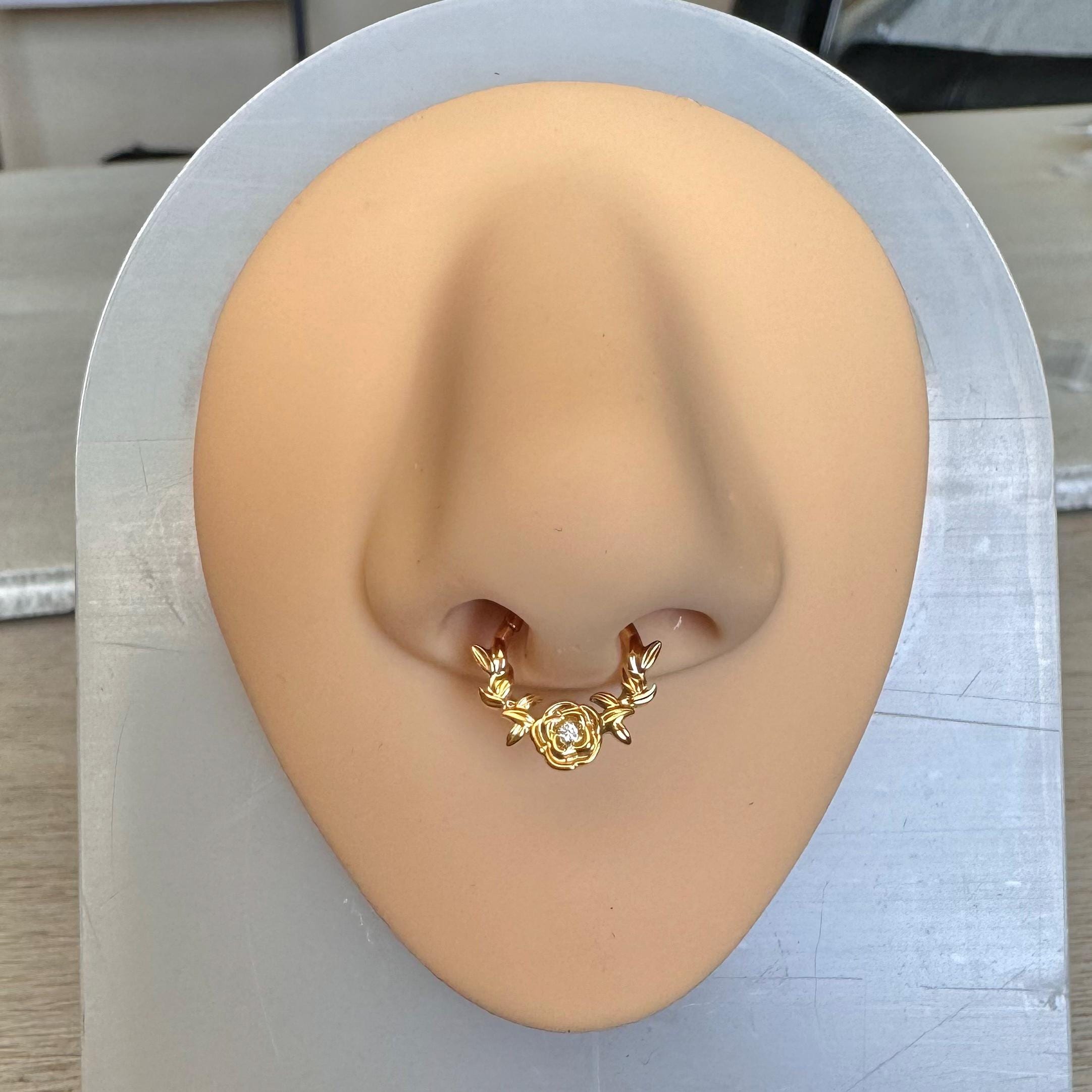 Gilded Nova Septum Ring-Septum Ring-Elara Body Jewelry