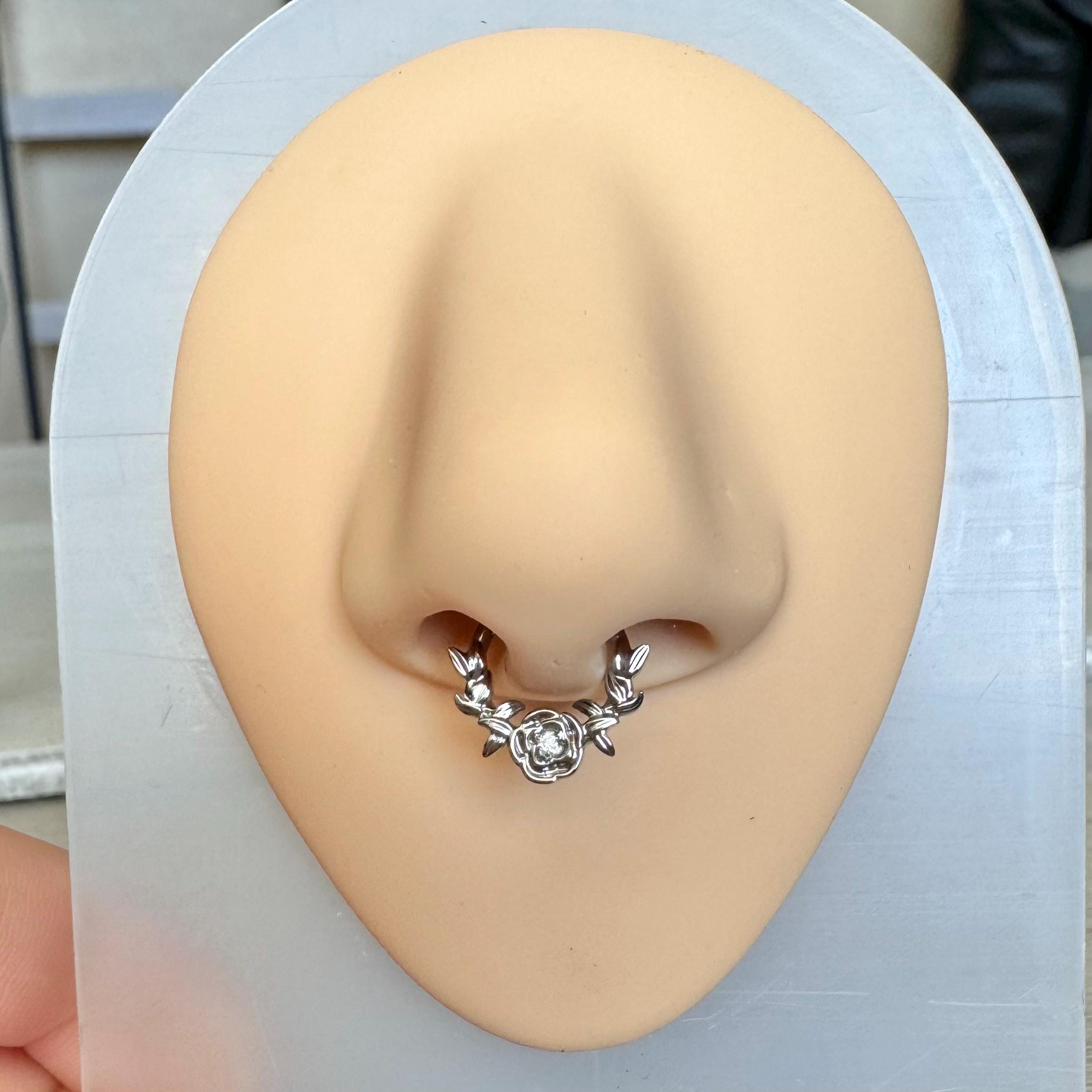 Jardin Rose Septum Ring-Septum Ring-Elara Body Jewelry