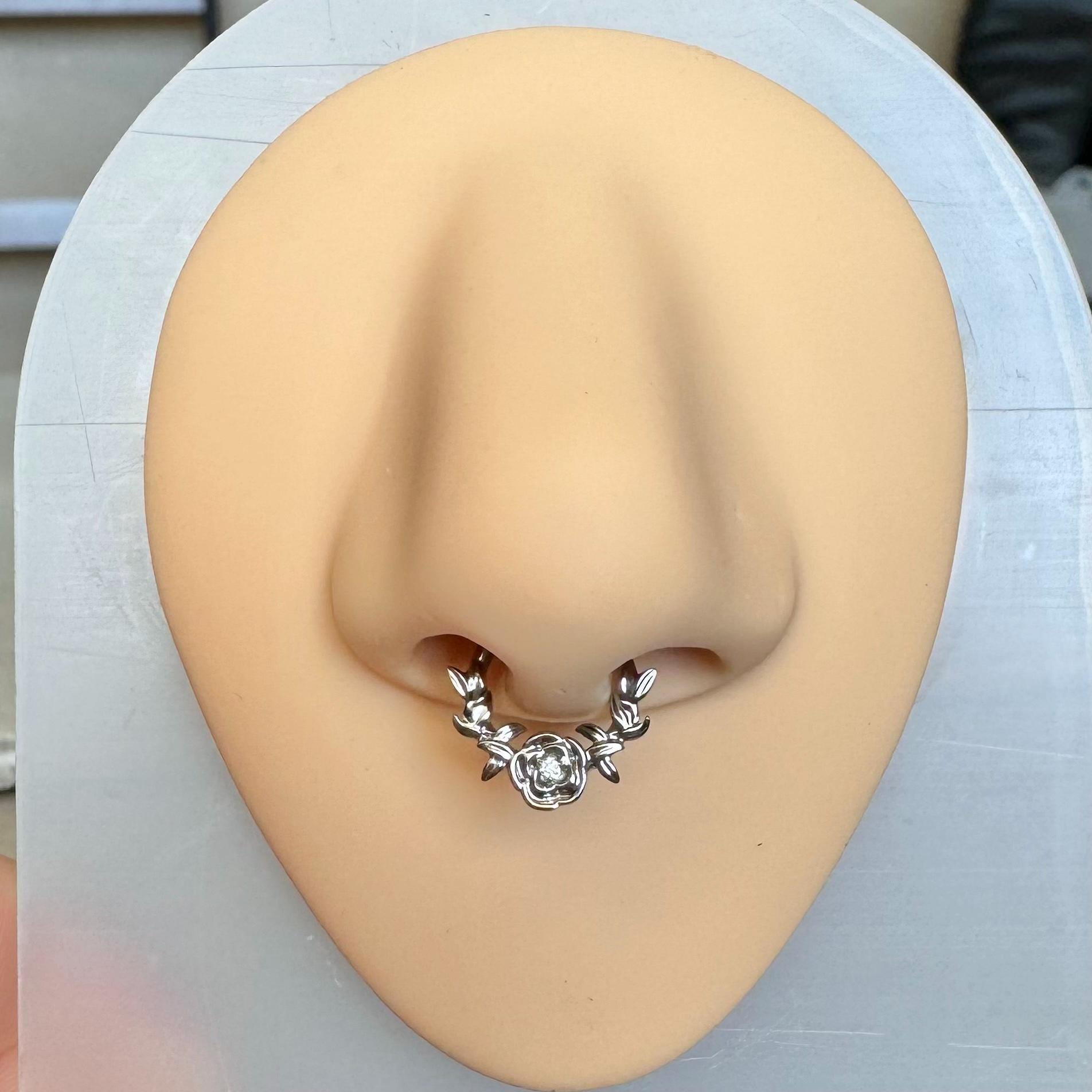 Jardin Rose Septum Ring-Septum Ring-Elara Body Jewelry