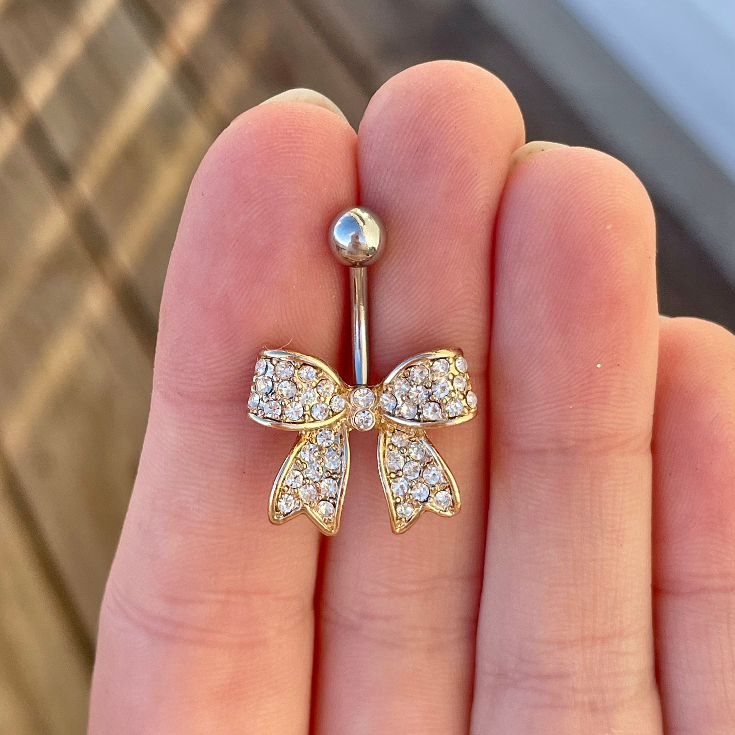 La Lumiere Ribbon Belly Button Ring-Belly Button Rings-Gold-Elara Body Jewelry