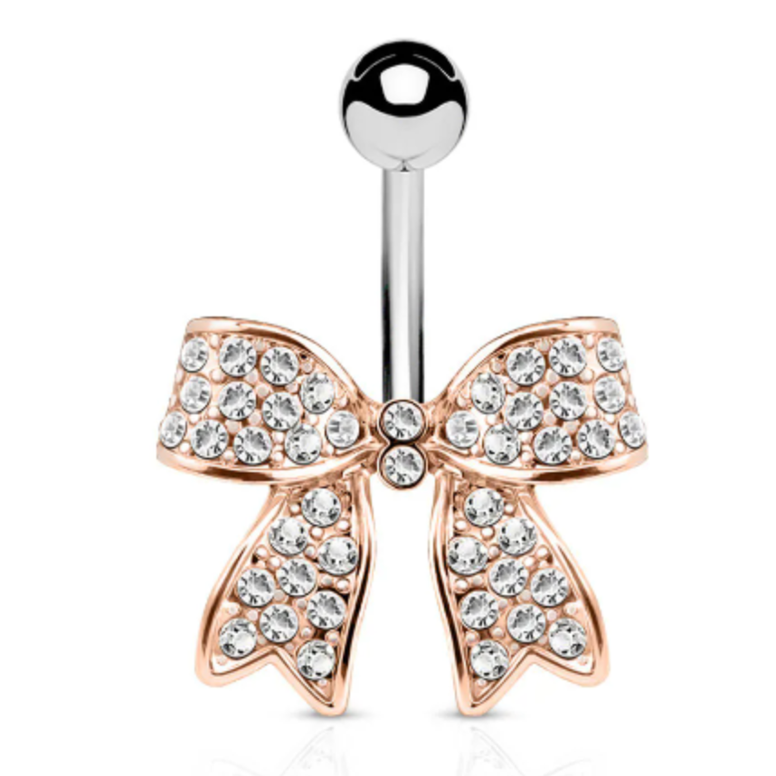 La Lumiere Ribbon Belly Button Ring-Belly Button Rings-Rose gold-Elara Body Jewelry