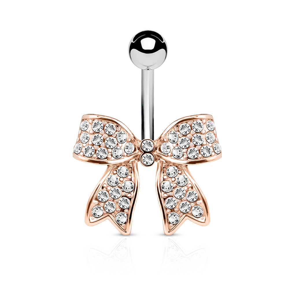 La Lumiere Ribbon Belly Button Ring-Belly Button Rings-Rose gold-Elara Body Jewelry