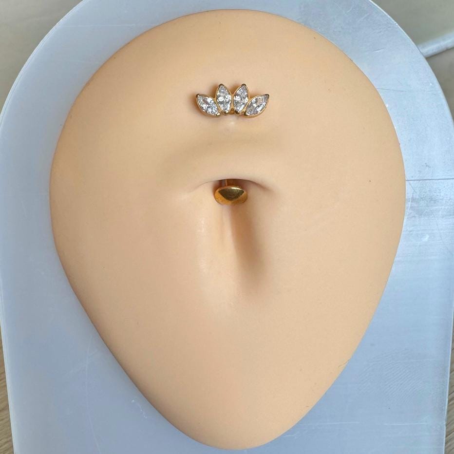 La Reine Belly Button Ring-Belly Button Rings-Elara Body Jewelry