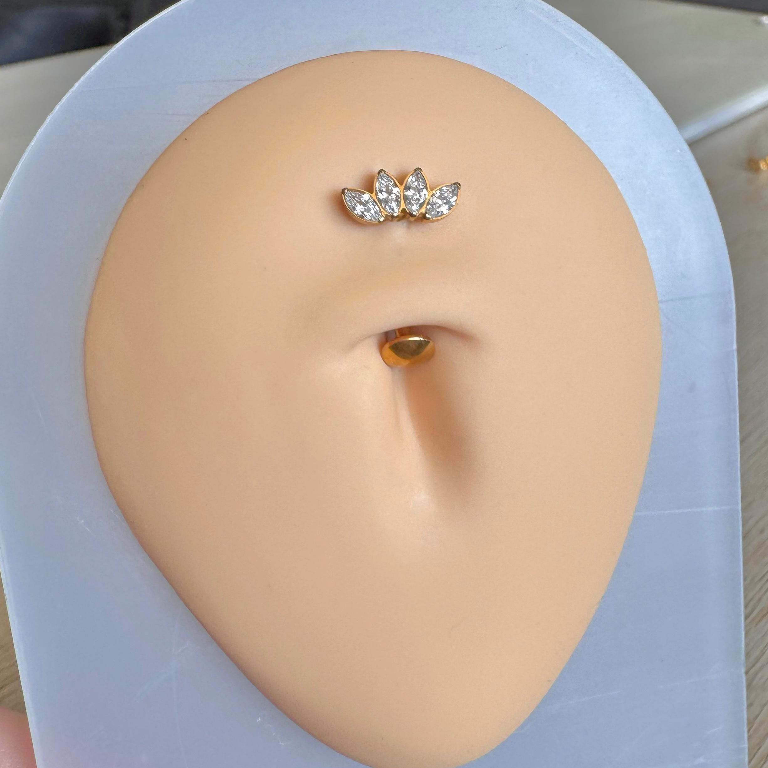 La Reine Belly Button Ring-Belly Button Rings-Elara Body Jewelry