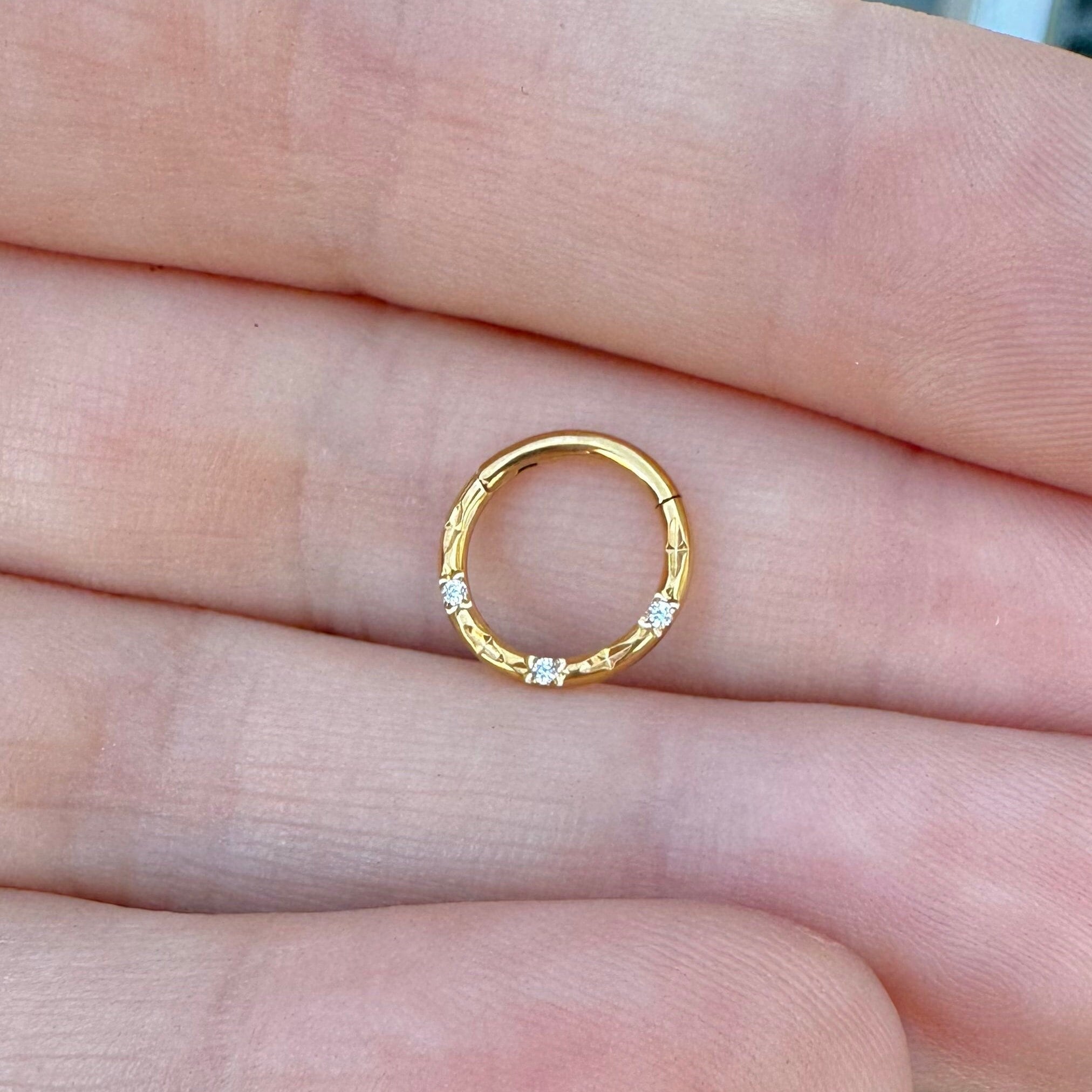 L’Essence Daith Earring-Daith Earring-Gold-8mm Inner Diameter-Elara Body Jewelry
