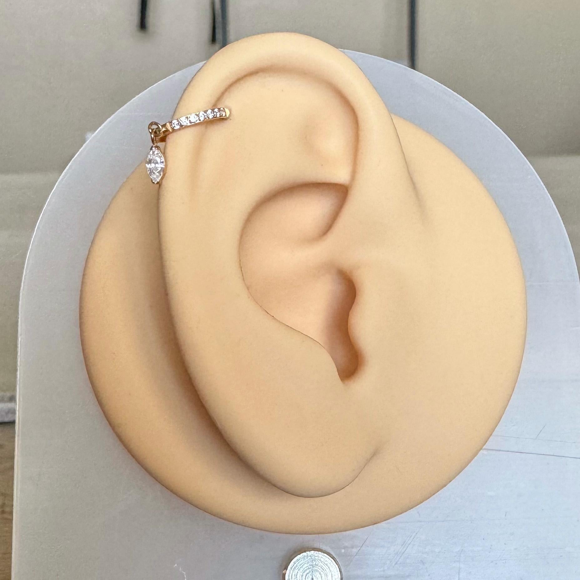 Lueur Solitaire Helix Earring-Cartilage Earring-Elara Body Jewelry