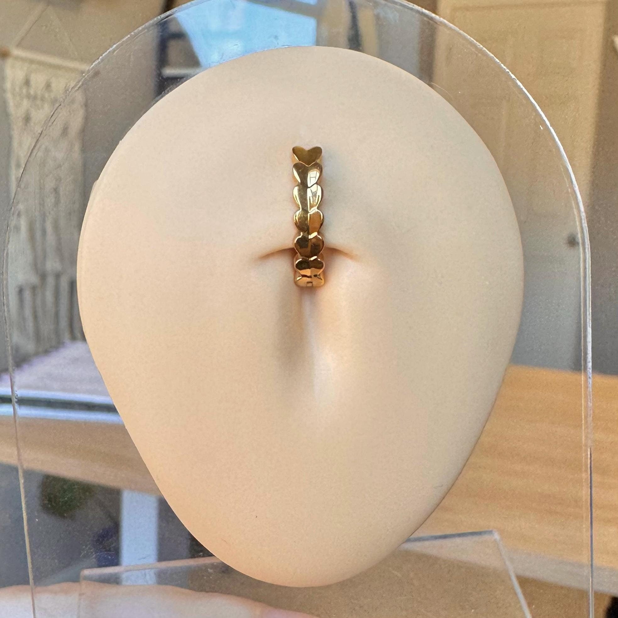 Luxe Heartfall Belly Button Ring-Belly Button Rings-Gold-Elara Body Jewelry