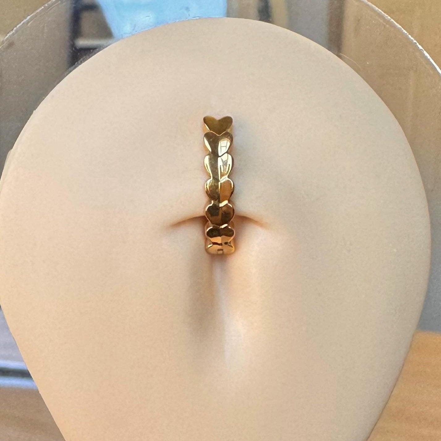 Luxe Heartfall Belly Button Ring-Belly Button Rings-Gold-Elara Body Jewelry