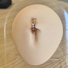 Luxe Heartfall Belly Button Ring-Belly Button Rings-Elara Body Jewelry