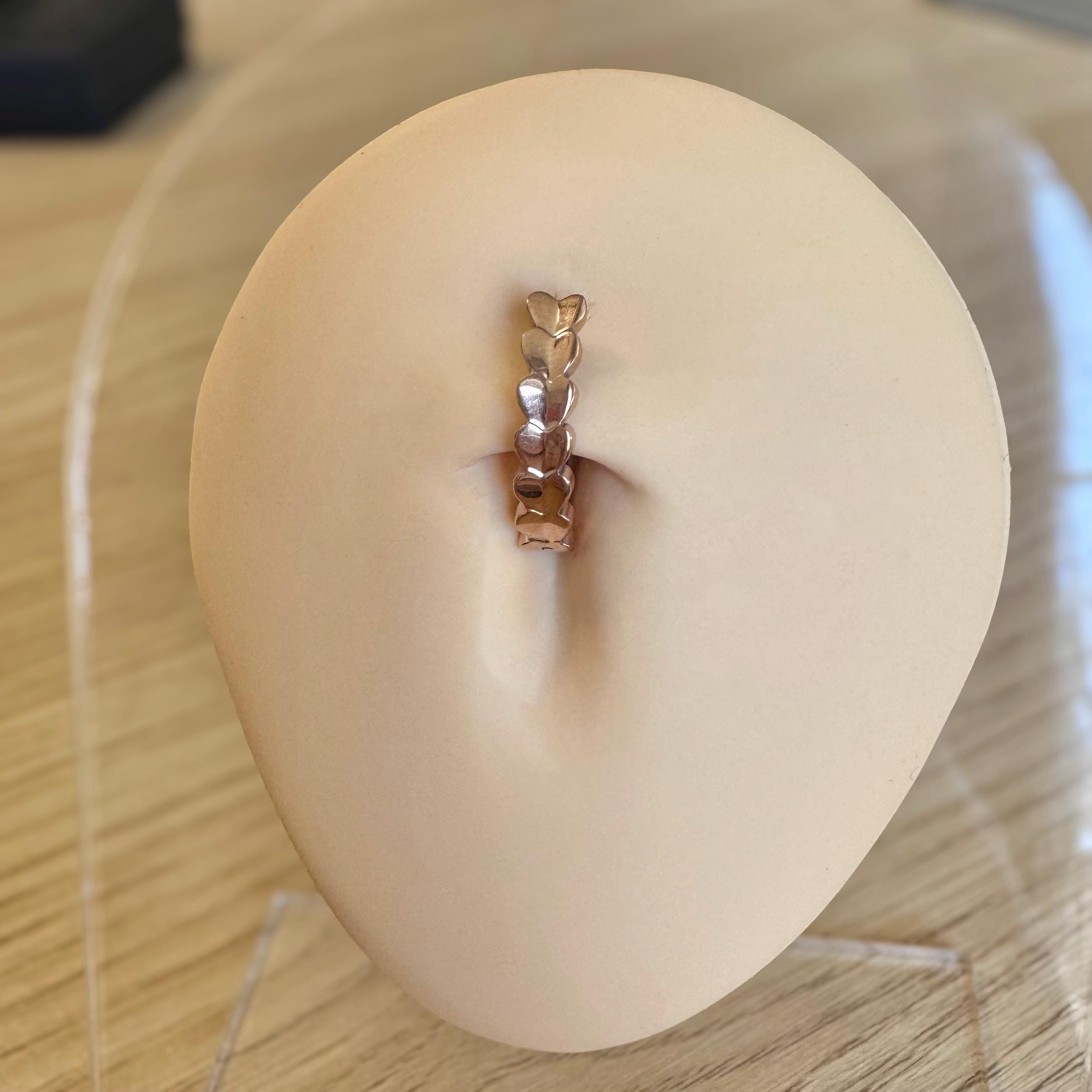 Luxe Heartfall Belly Button Ring-Belly Button Rings-Elara Body Jewelry