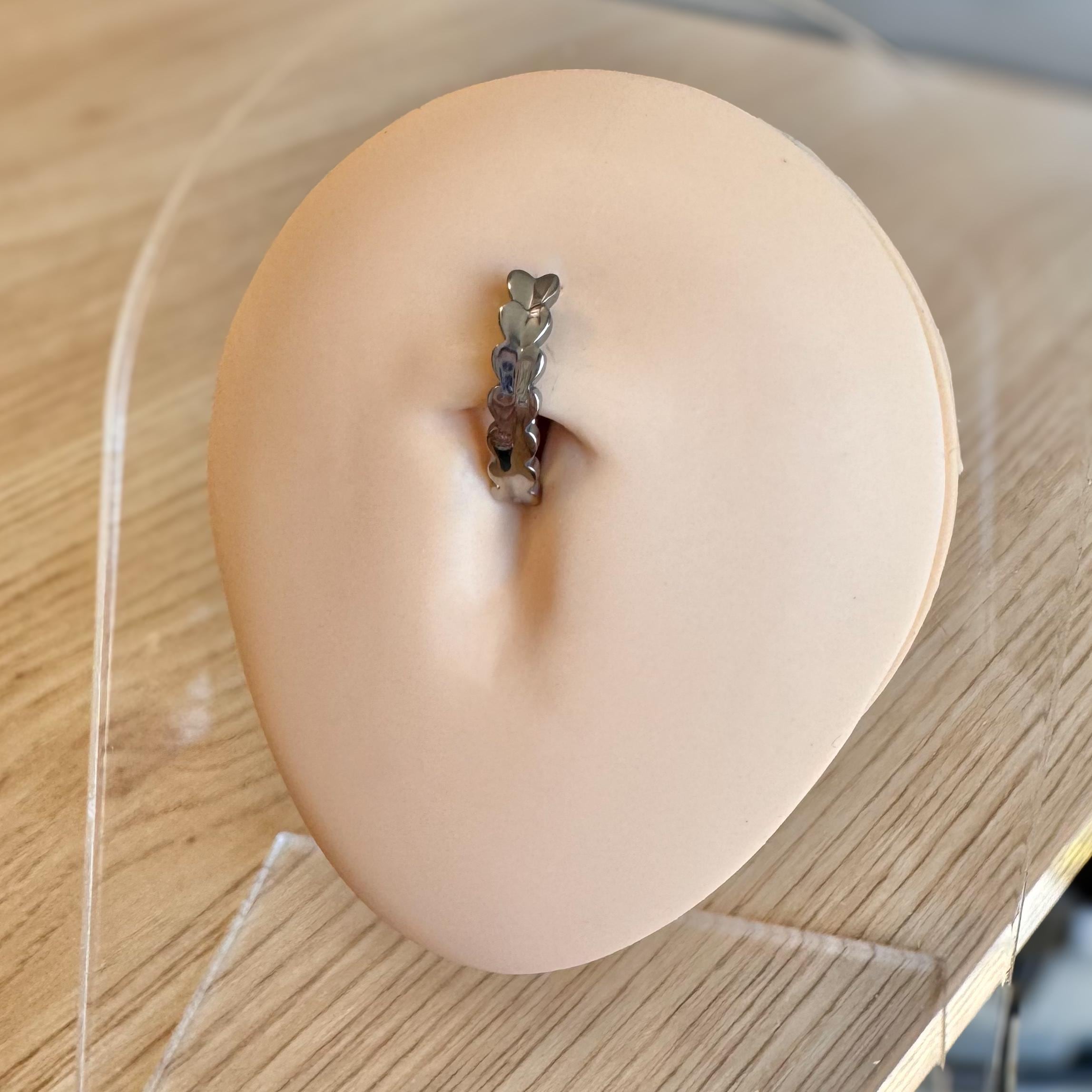 Luxe Heartfall Belly Button Ring-Belly Button Rings-Elara Body Jewelry