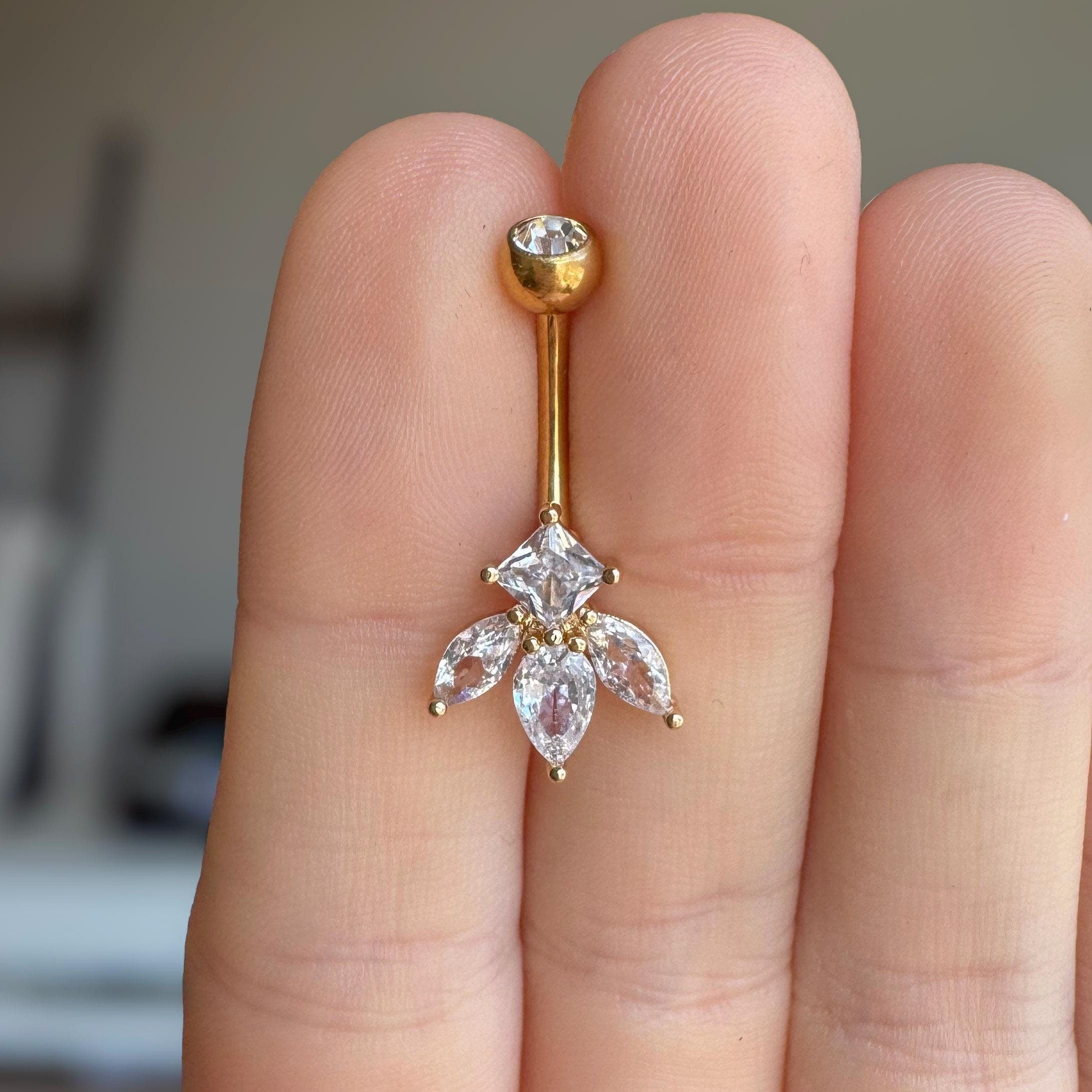 Luxora Prism Belly Button Ring-Belly Button Rings-Elara Body Jewelry