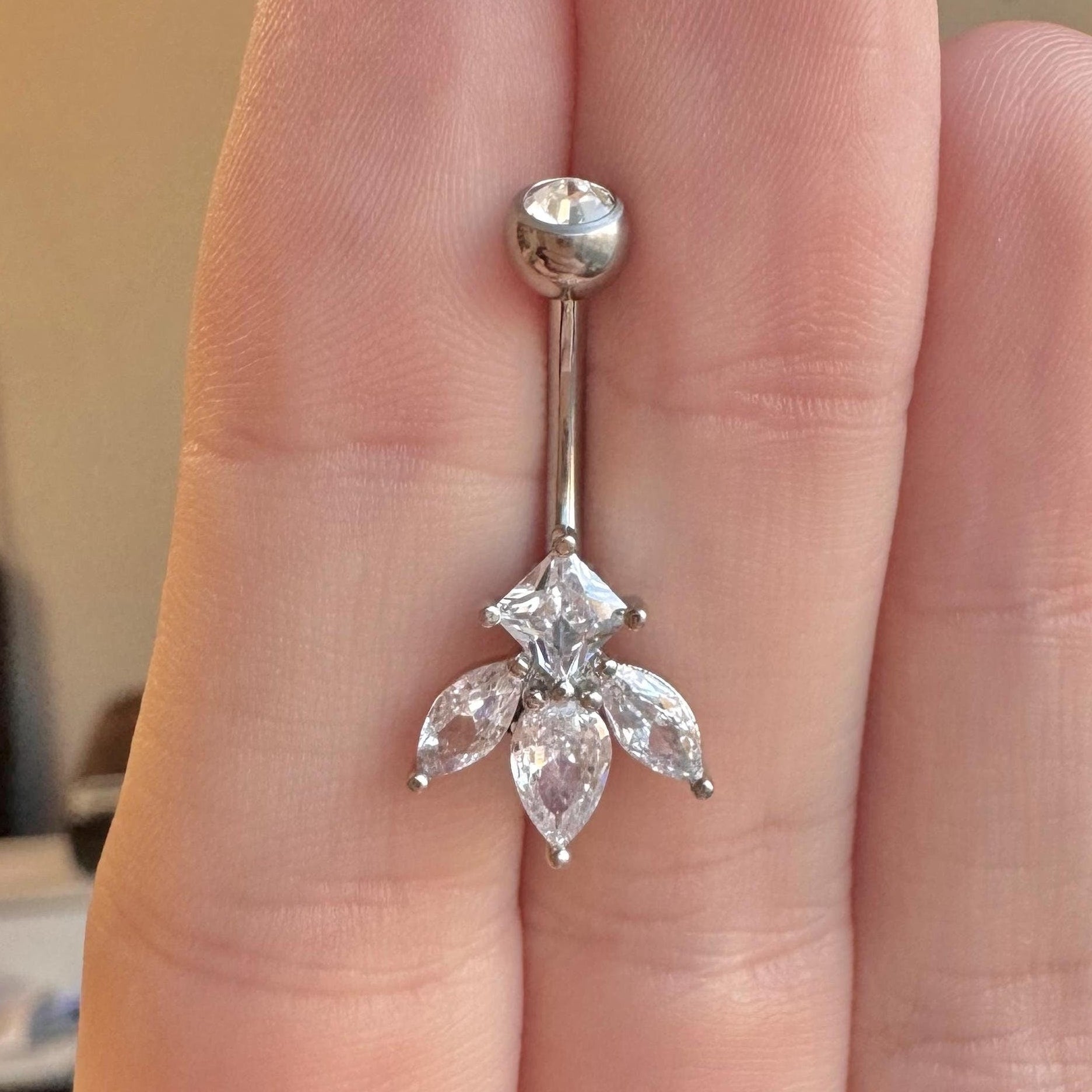 Luxora Prism Belly Button Ring-Belly Button Rings-Silver-Elara Body Jewelry
